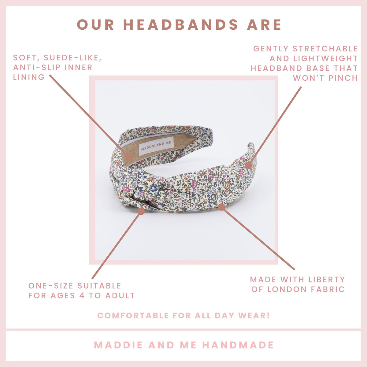 Liberty of London Floral Knot Headband | Katie and Millie Fabric
