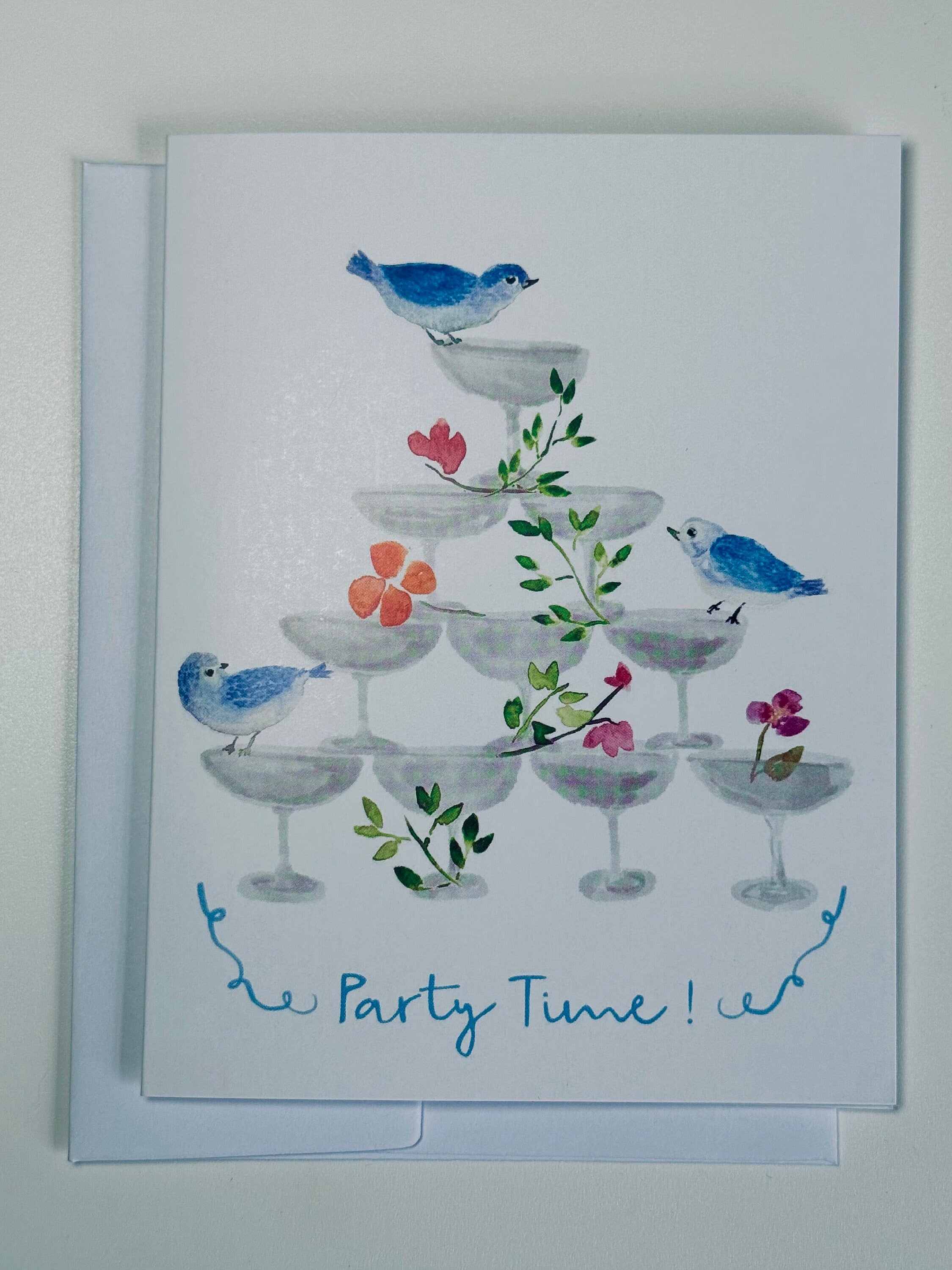 Party Time greeting card, Champagne celebration