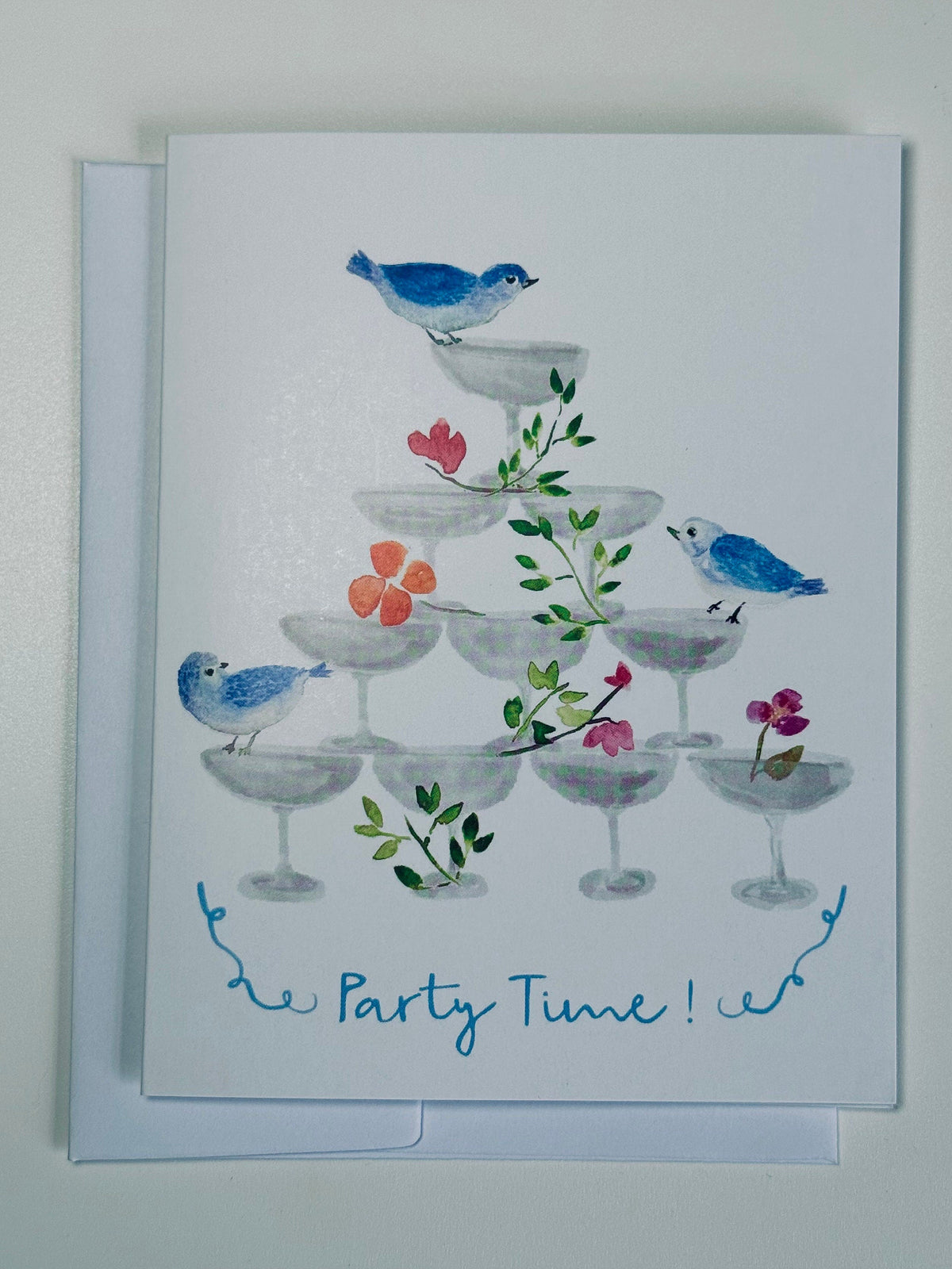 Party Time greeting card, Champagne celebration