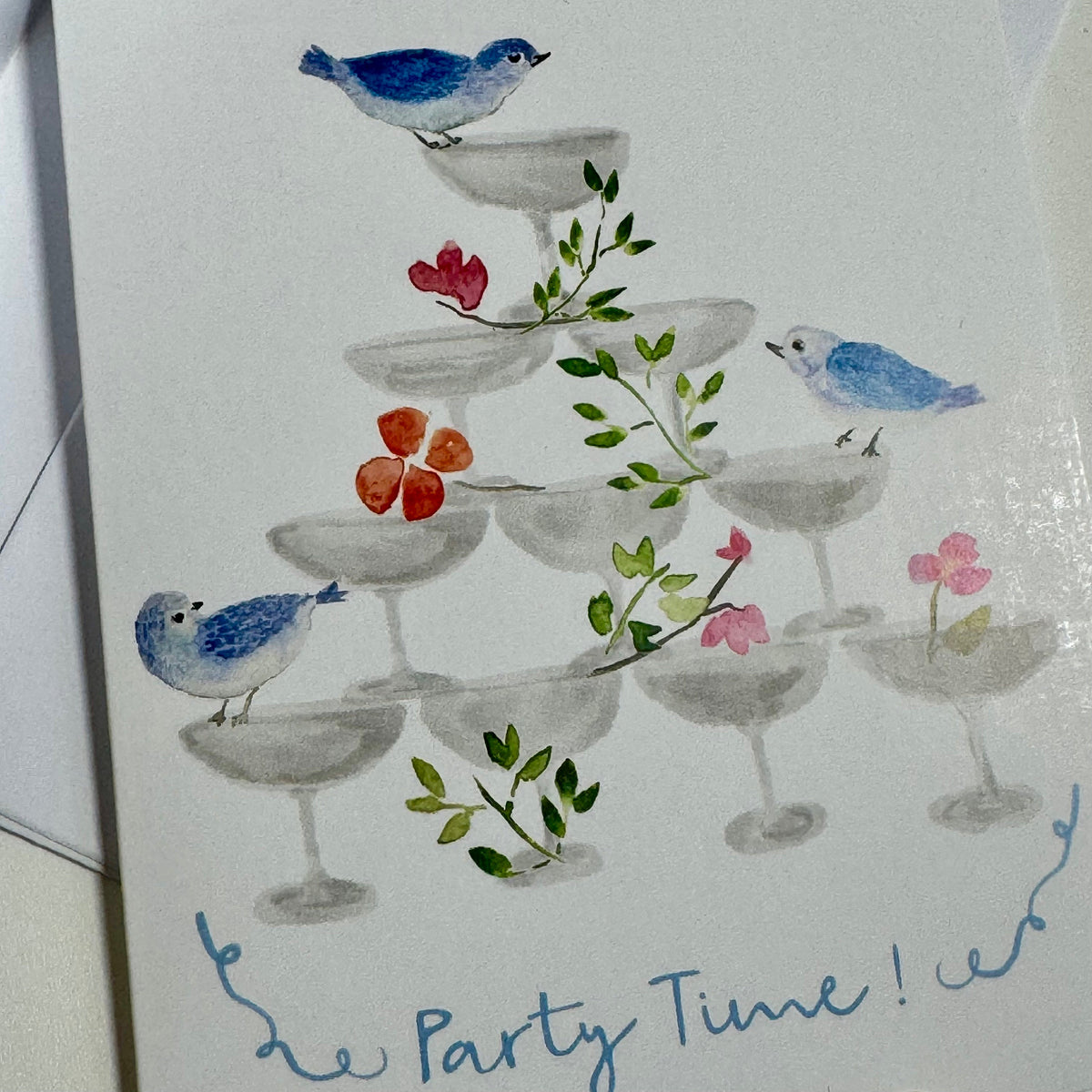 Party Time greeting card, Champagne celebration