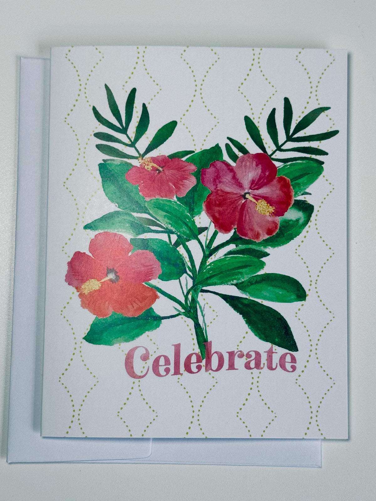 Watercolor Hibiscus Bouquet Card - Friendship, Love, Family