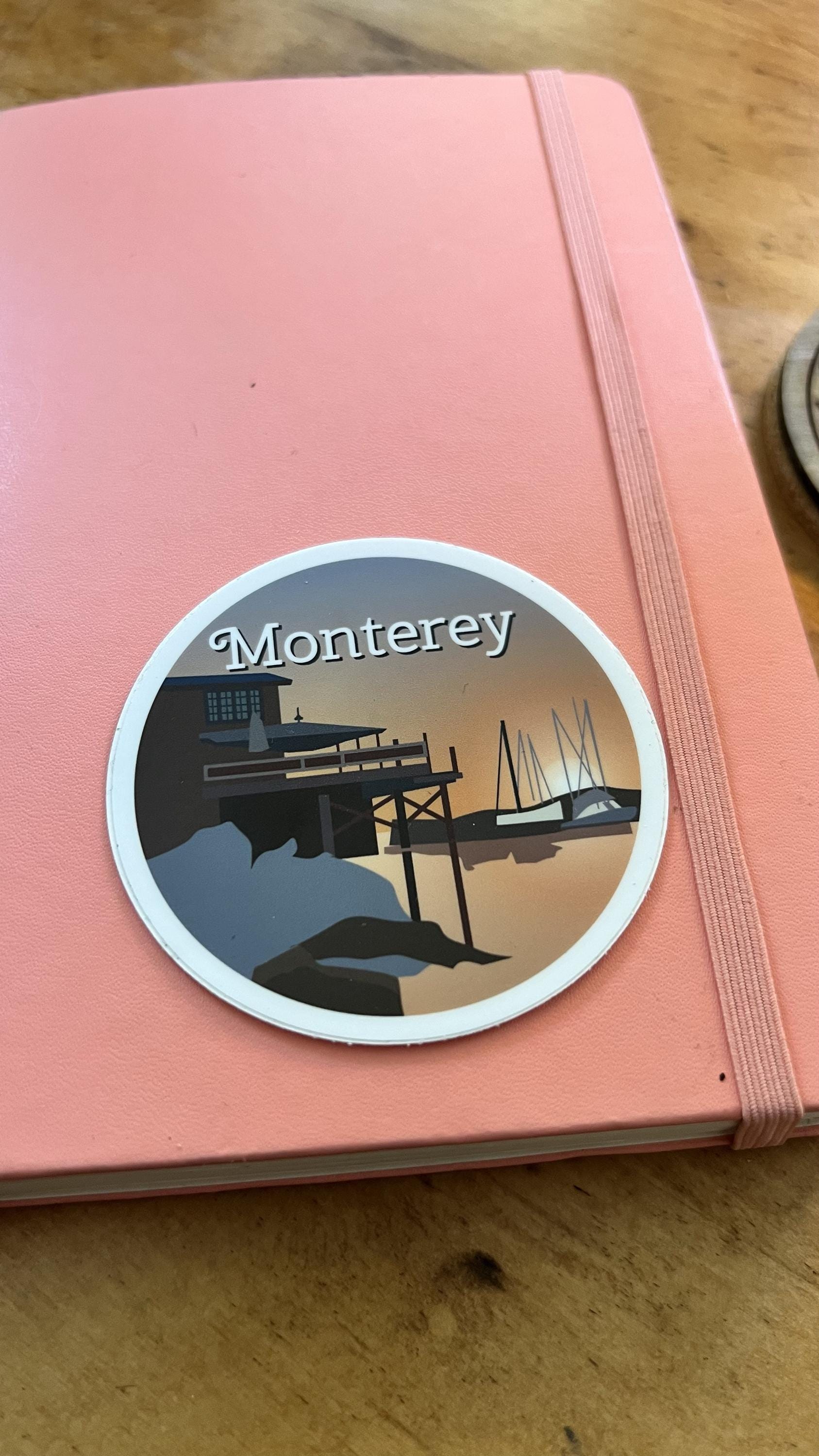 Monterey California Travel Sticker | Vintage Coastal Art Decal (Waterproof)