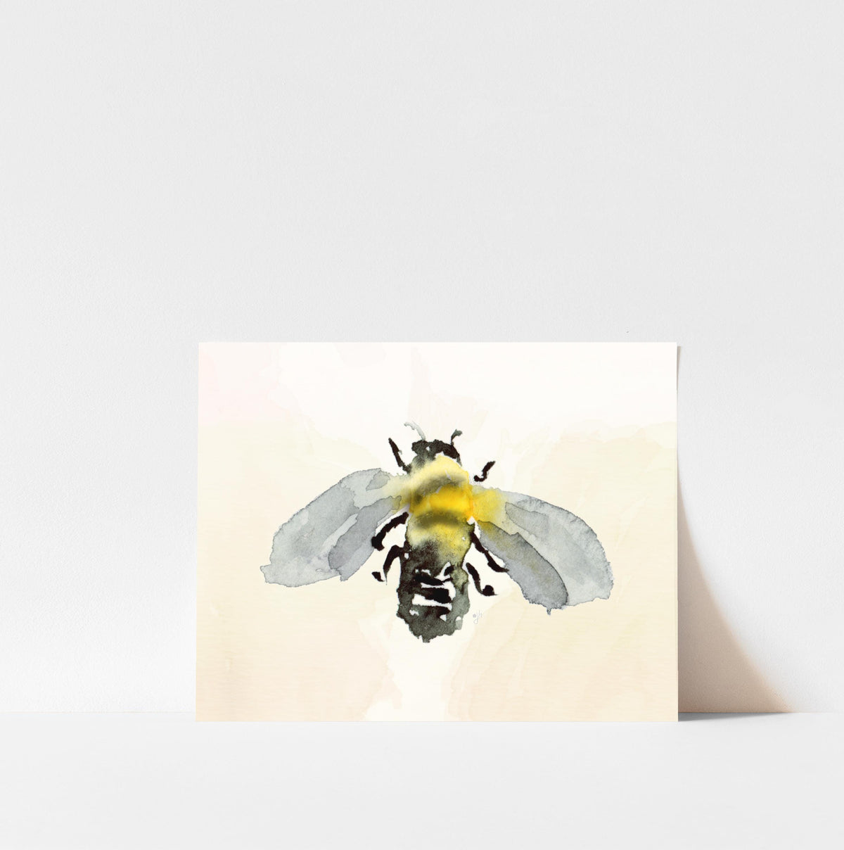 Watercolor Bee Art Print: Honeybee Painting, Unframed