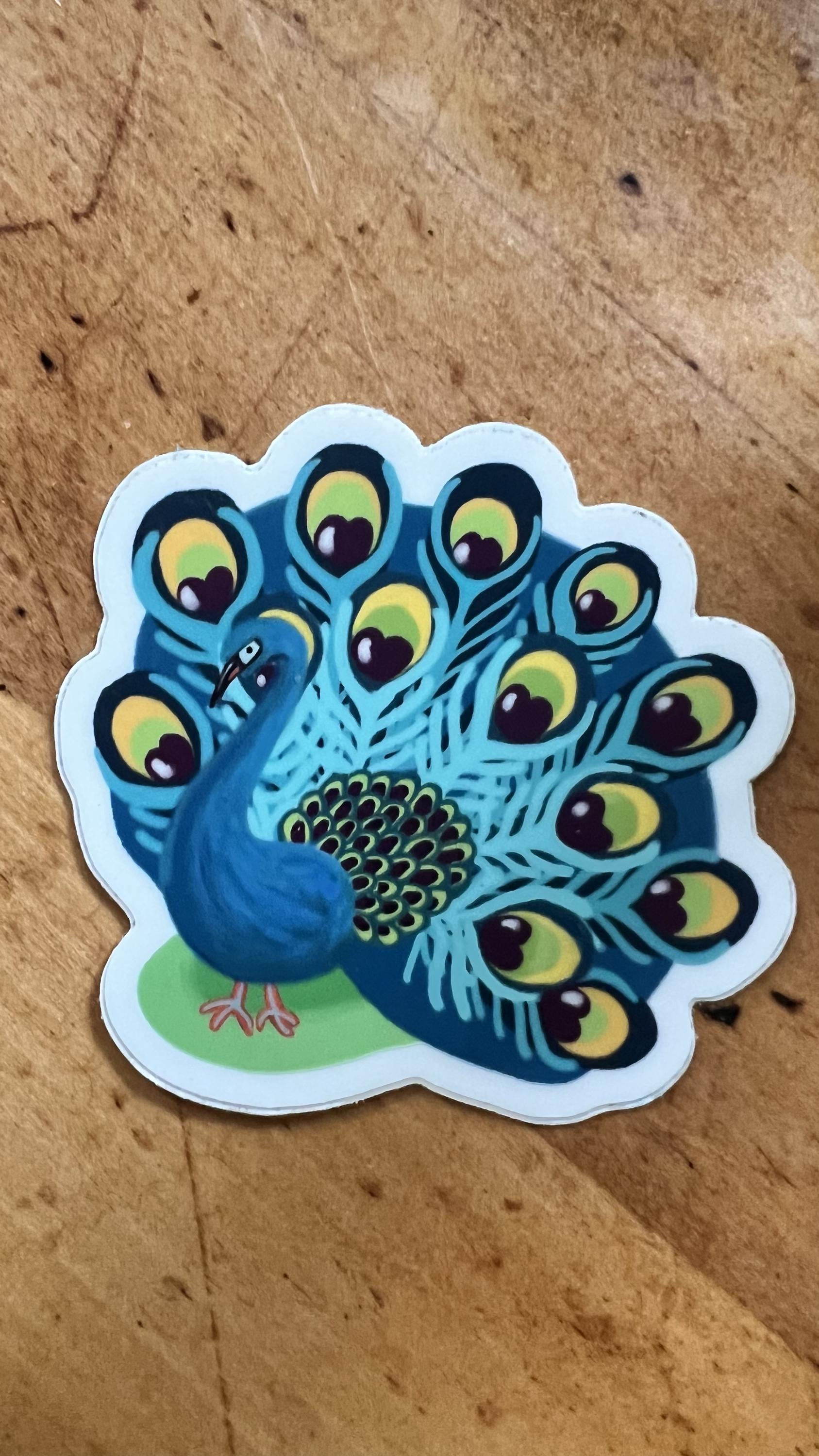 Peacock Sticker | Vibrant Bird Art Sticker | Waterproof Vinyl Decal | Original Illustration | Nature Lover Gift