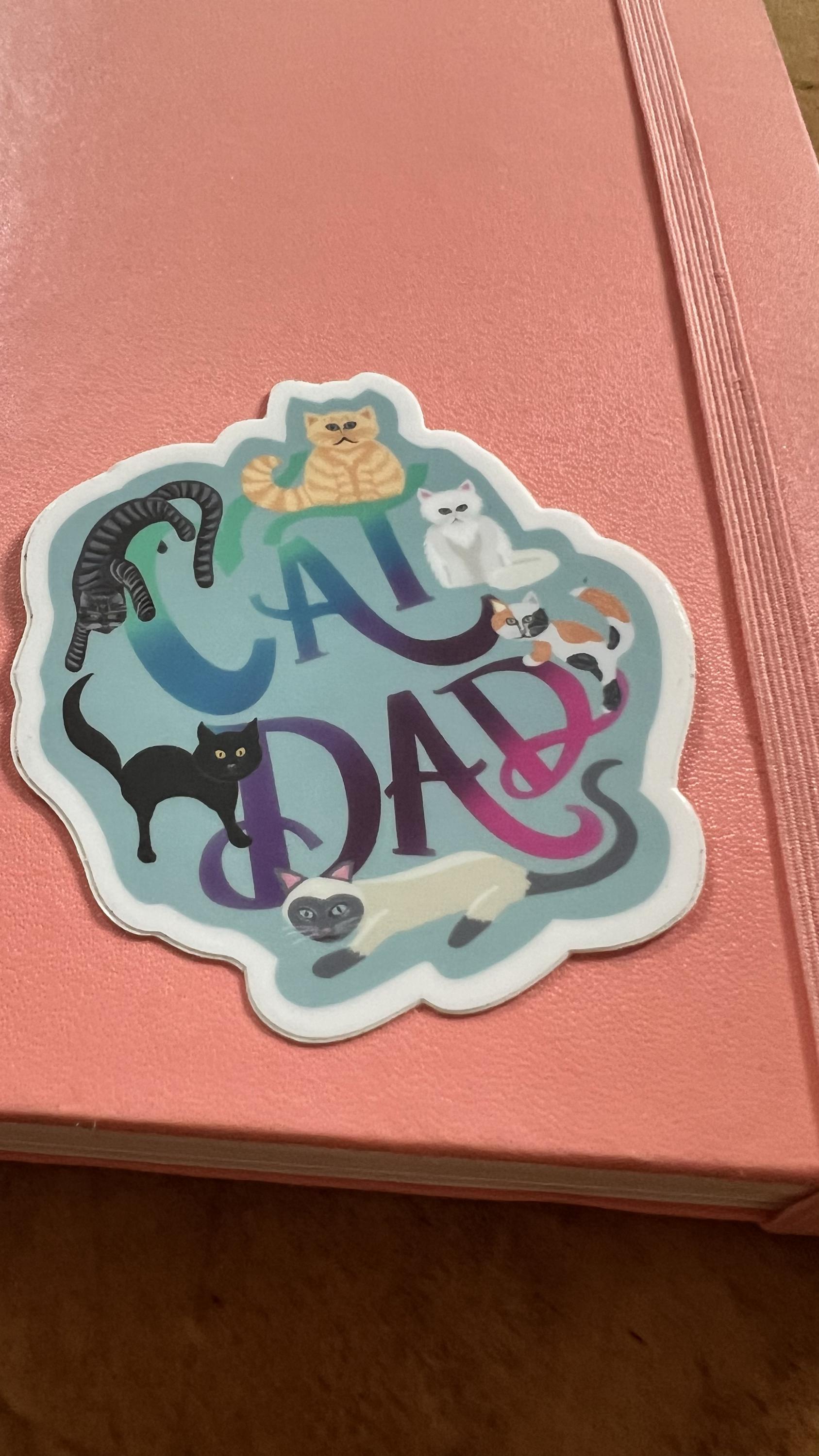 Cat Dad Sticker – Waterproof Vinyl Decal for Laptop, Water Bottle – Original Illustration