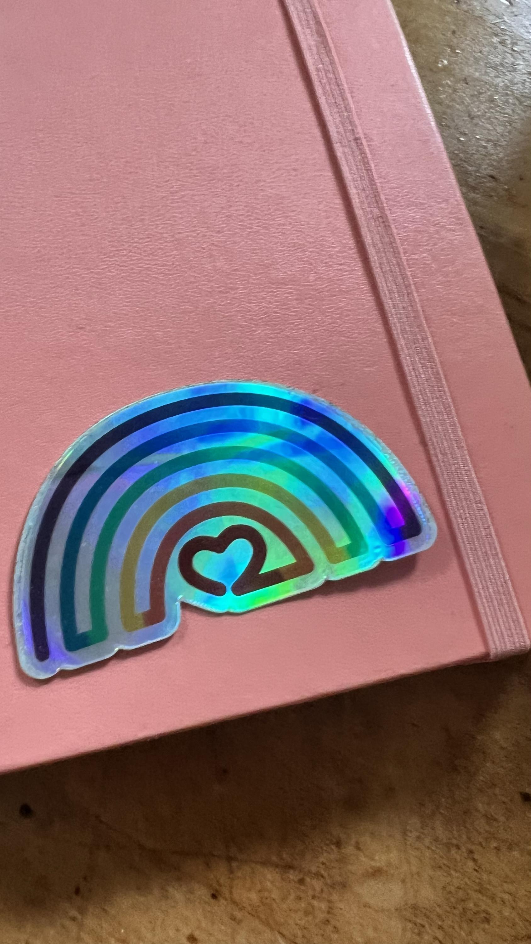 Holographic Rainbow Heart Sticker | LGBTQ+ Pride Vinyl Decal
