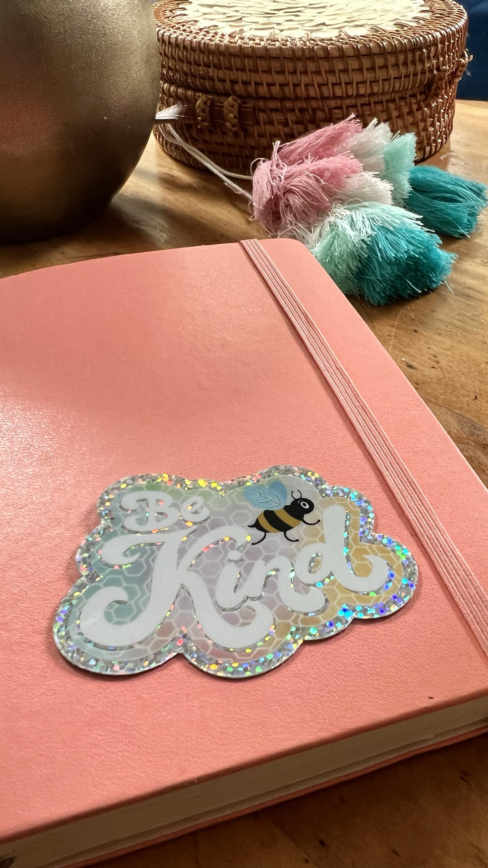 Be Kind Glitter Sticker | Holographic Vinyl Decal | Kindness Reminder | Laptop Water Bottle Sticker