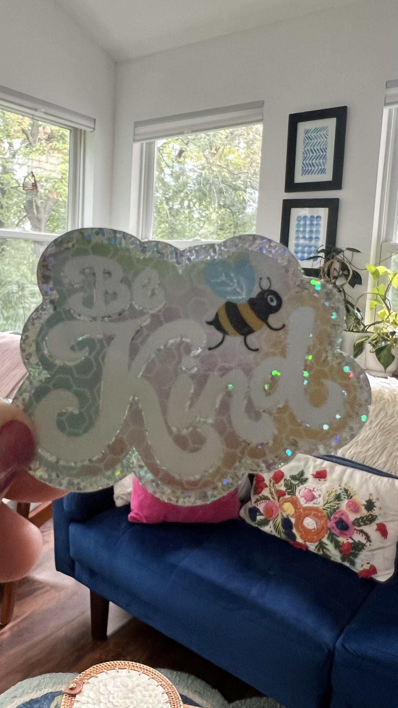 Be Kind Glitter Sticker | Holographic Vinyl Decal | Kindness Reminder | Laptop Water Bottle Sticker