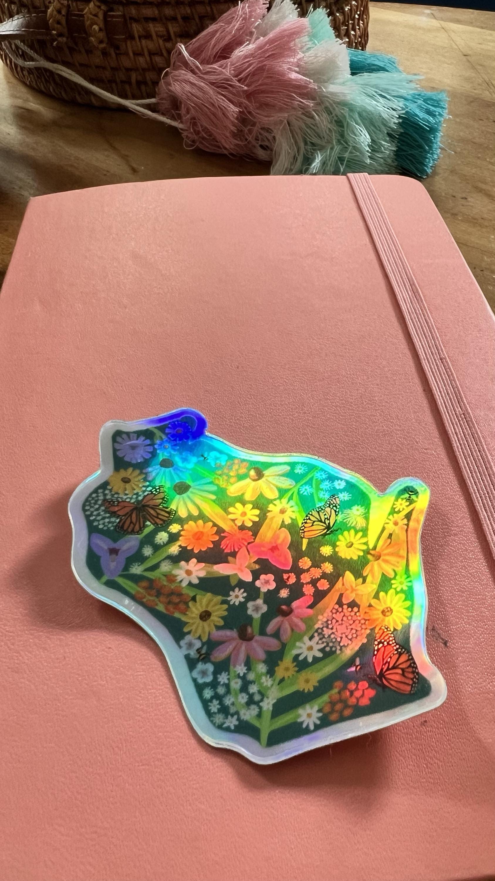 Wisconsin Wildflowers Holographic Sticker | Original Botanical Art