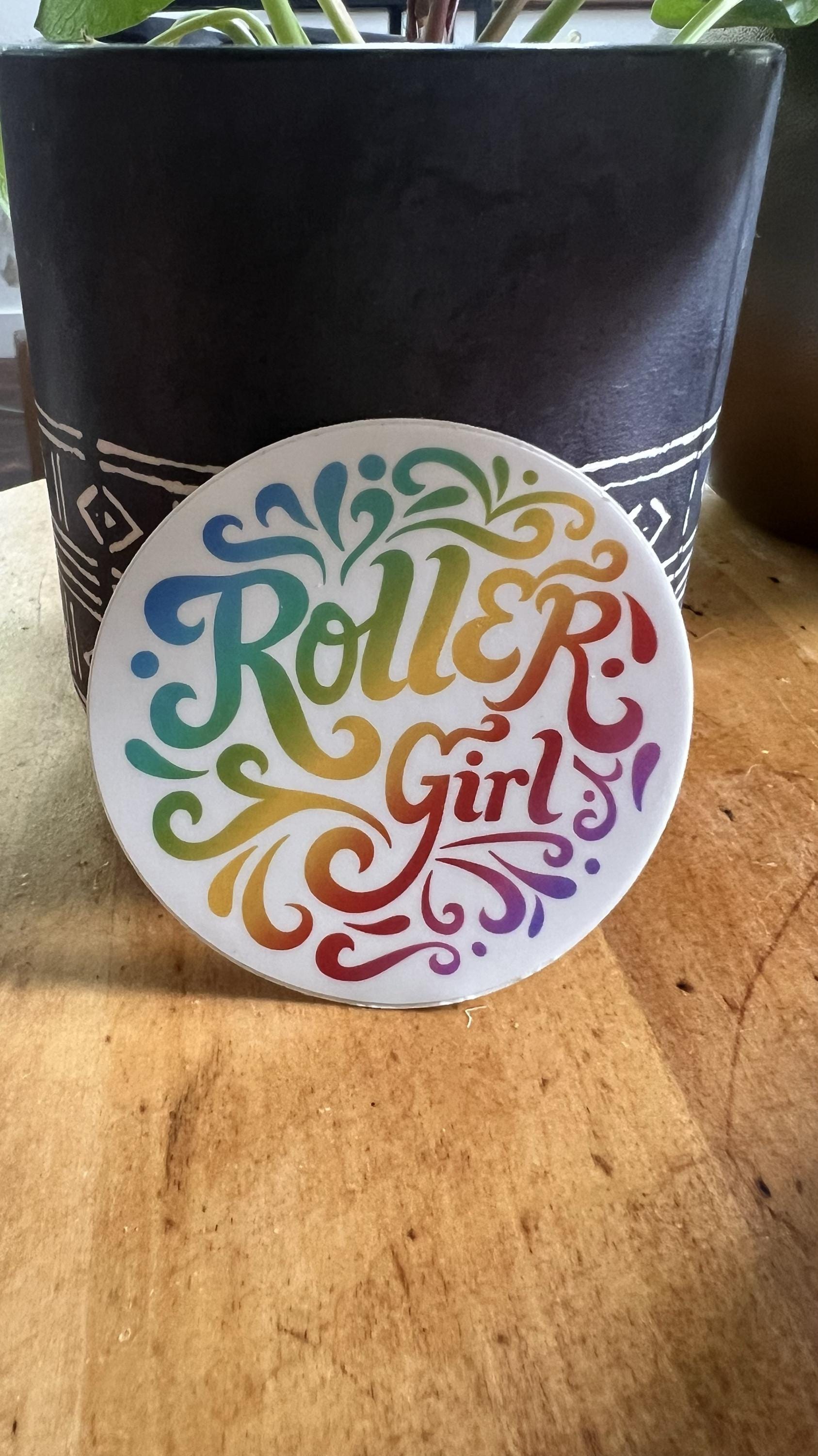 Retro Roller Girl Sticker | 70s Disco Skater Vinyl Decal