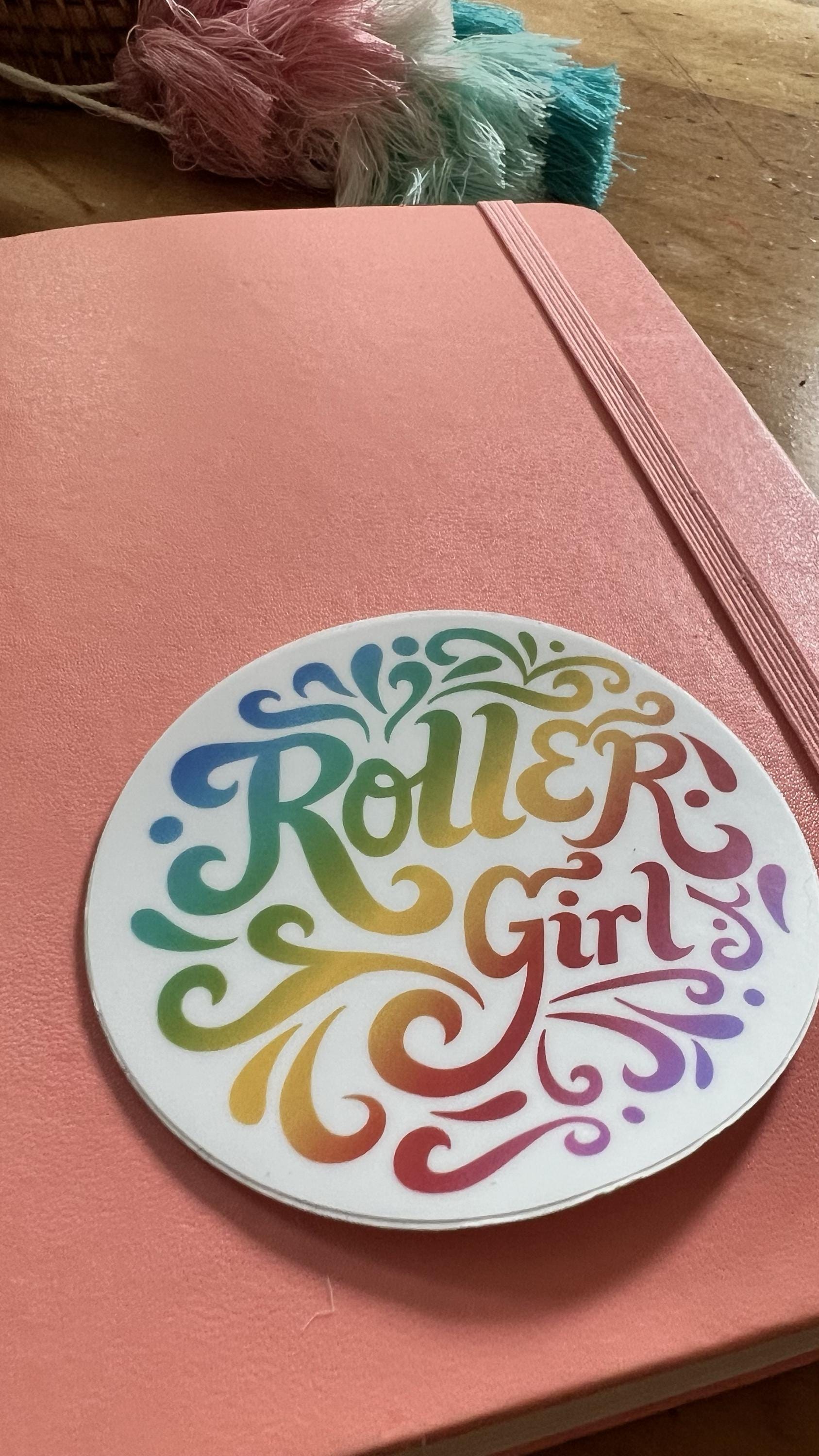 Retro Roller Girl Sticker | 70s Disco Skater Vinyl Decal