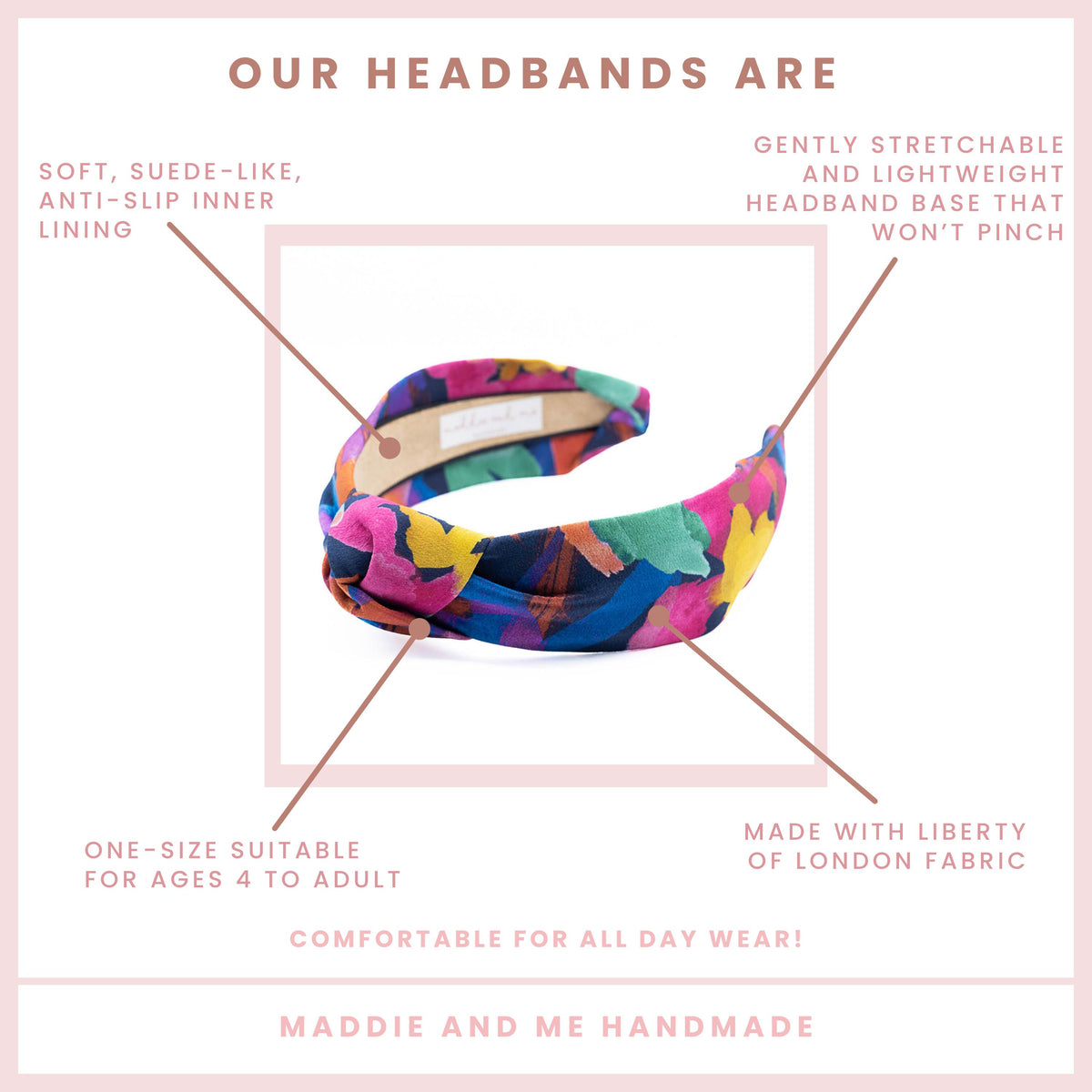 Liberty of London Silk Knot Headband: Comfortable Alice Band, Handmade in USA