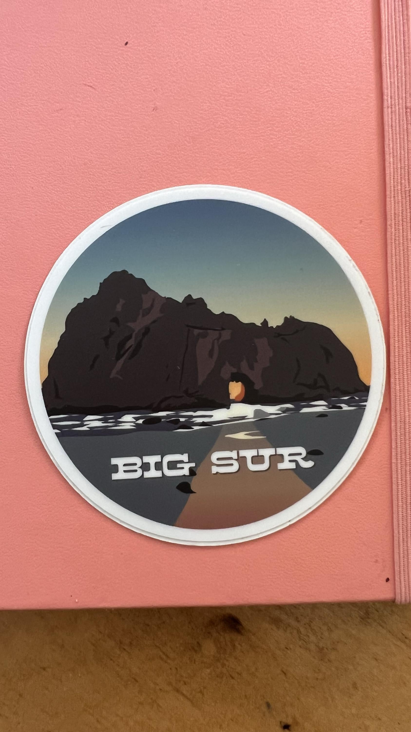 Big Sur California Coast Sticker | Vintage Inspired Retro Vinyl Decal (3" Round)