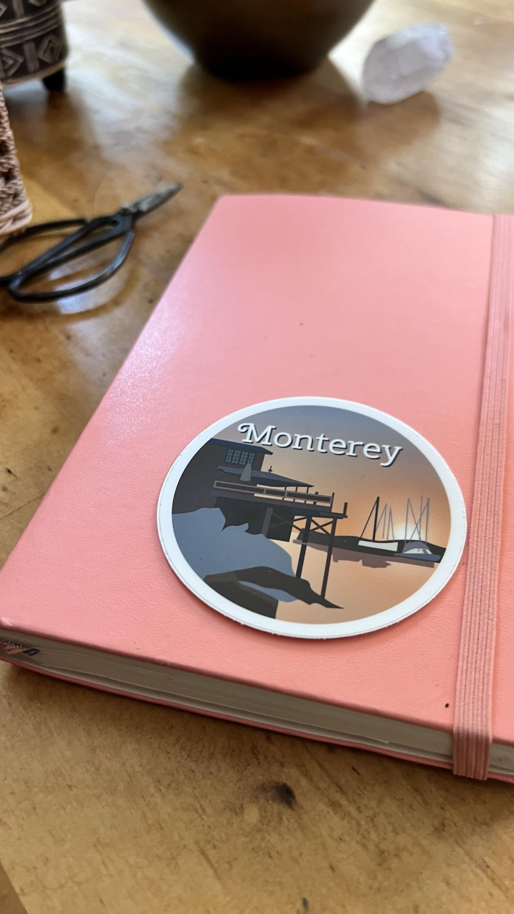 Monterey California Travel Sticker | Vintage Coastal Art Decal (Waterproof)