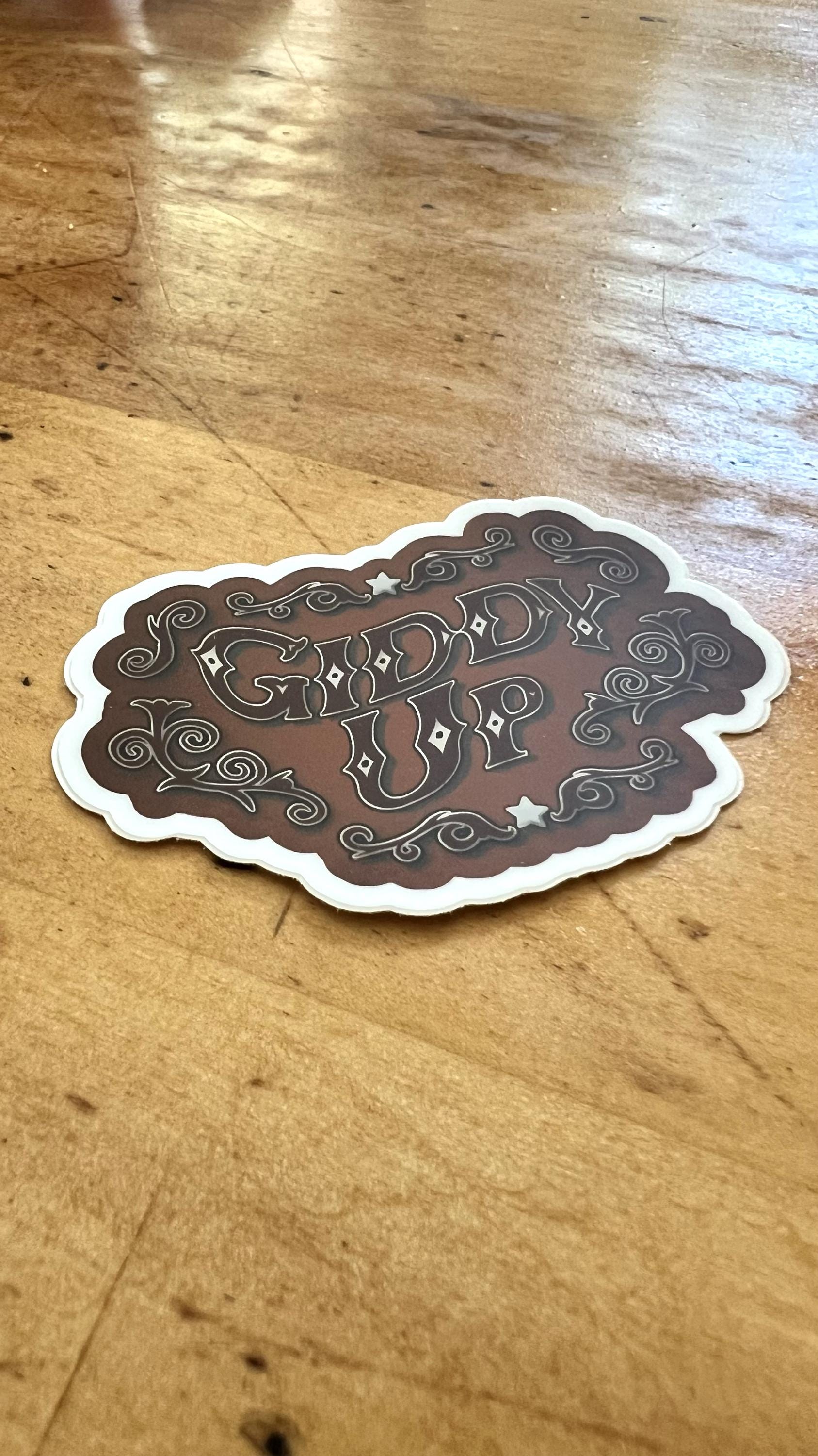 Giddy Up Western Sticker | Cowboy Vinyl Sticker | Western Art Sticker