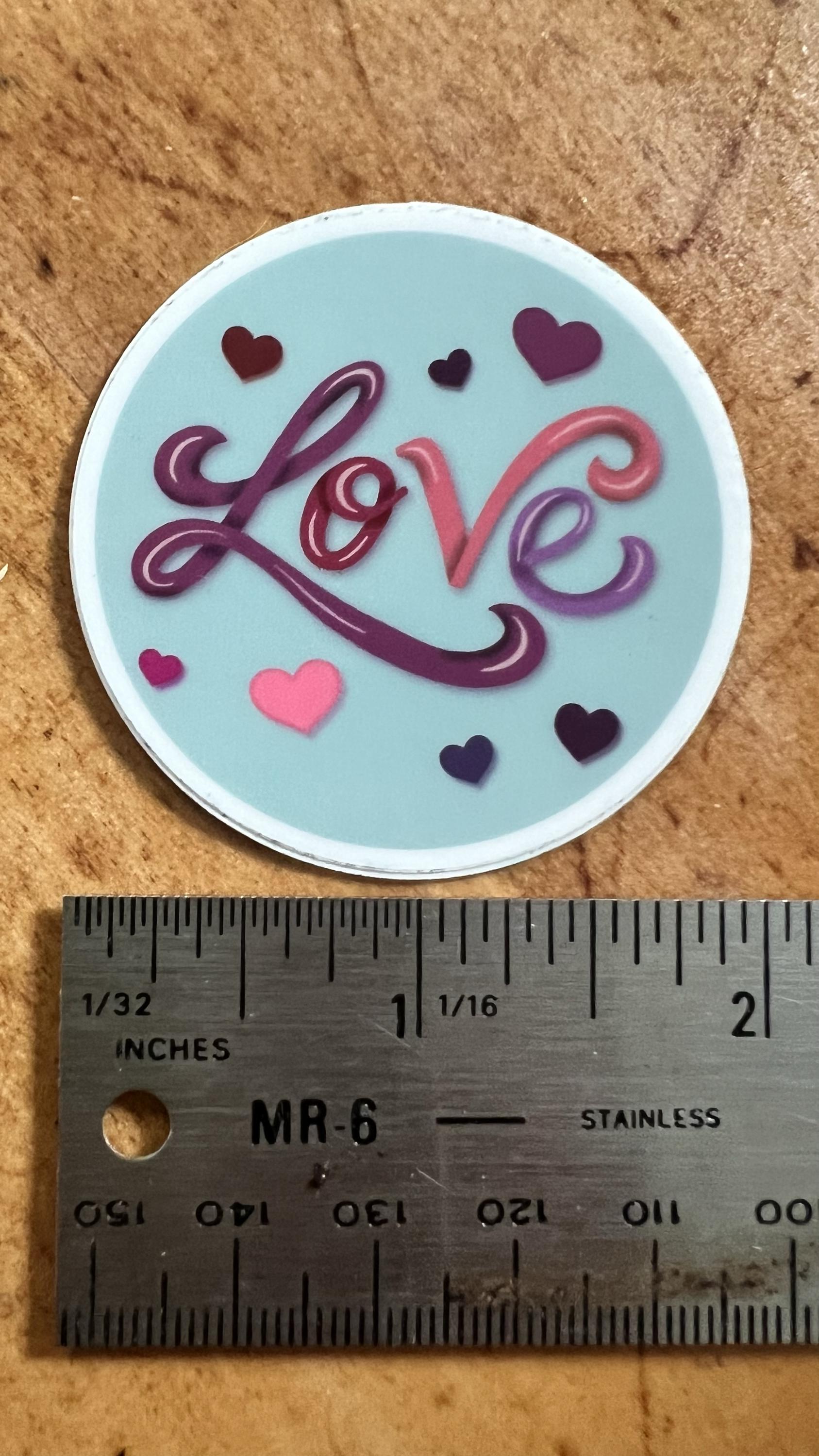 Retro Love Heart Sticker | Waterproof Vinyl Laptop Decal