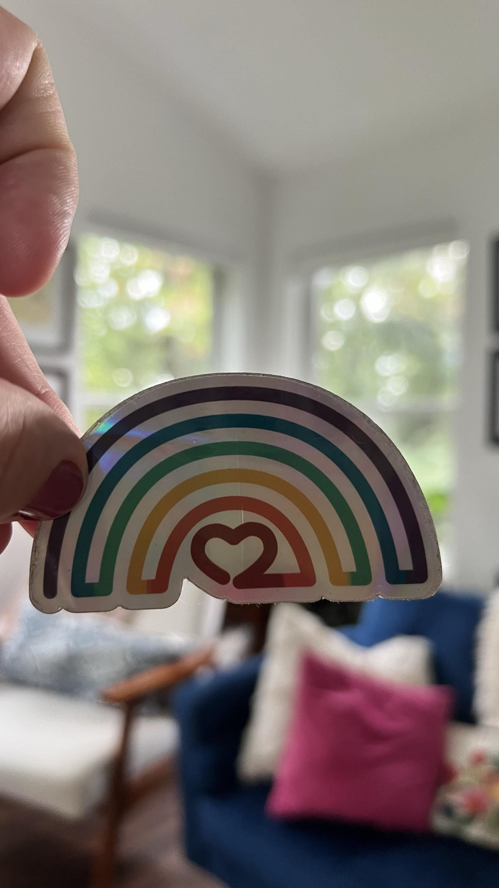 Holographic Rainbow Heart Sticker | LGBTQ+ Pride Vinyl Decal
