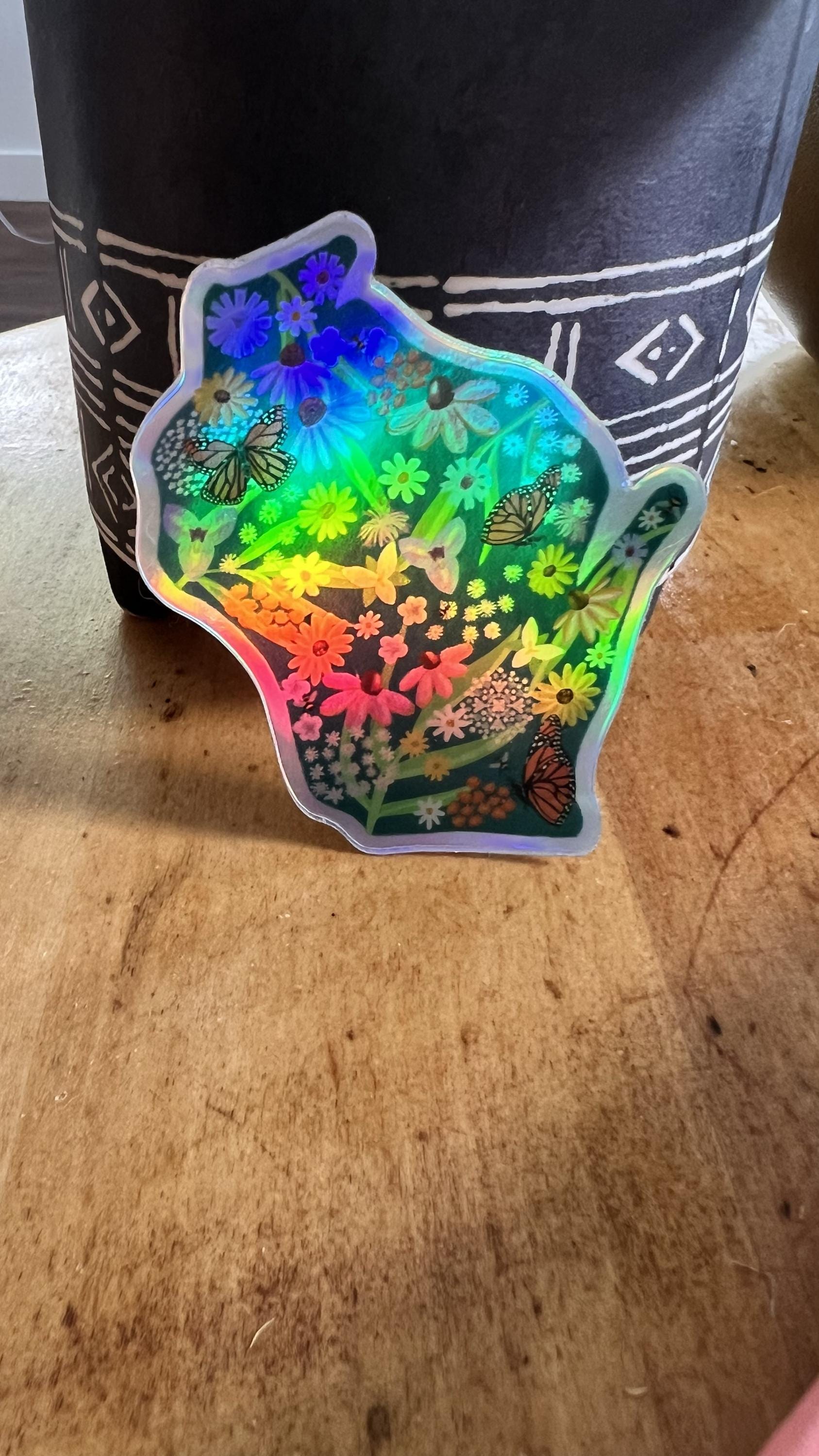 Wisconsin Wildflowers Holographic Sticker | Original Botanical Art