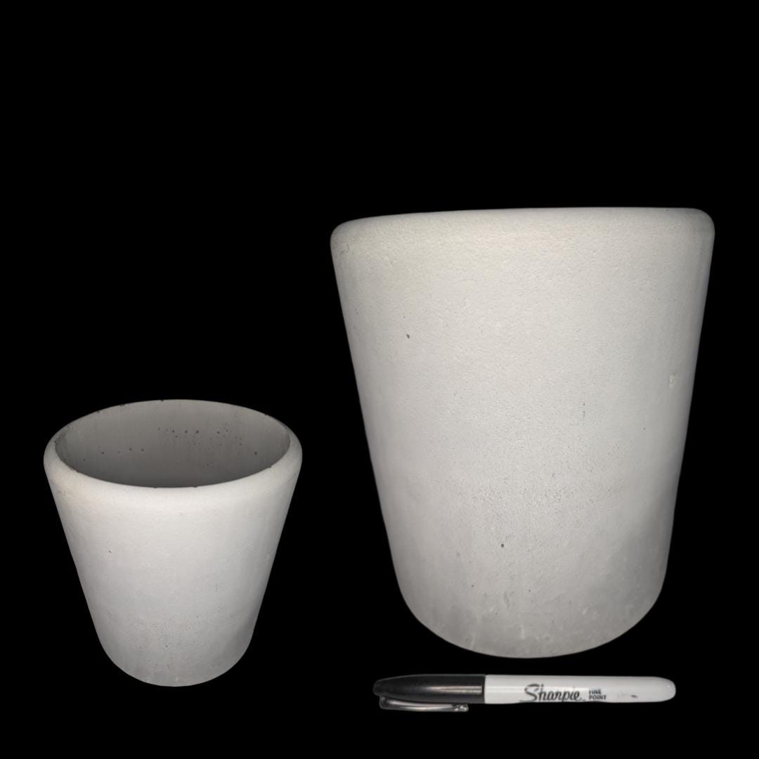 Gray Concrete Utensil Holder – Modern, Minimalist Kitchen Organization. Indoor/Outdoor Planter With Drain Hole