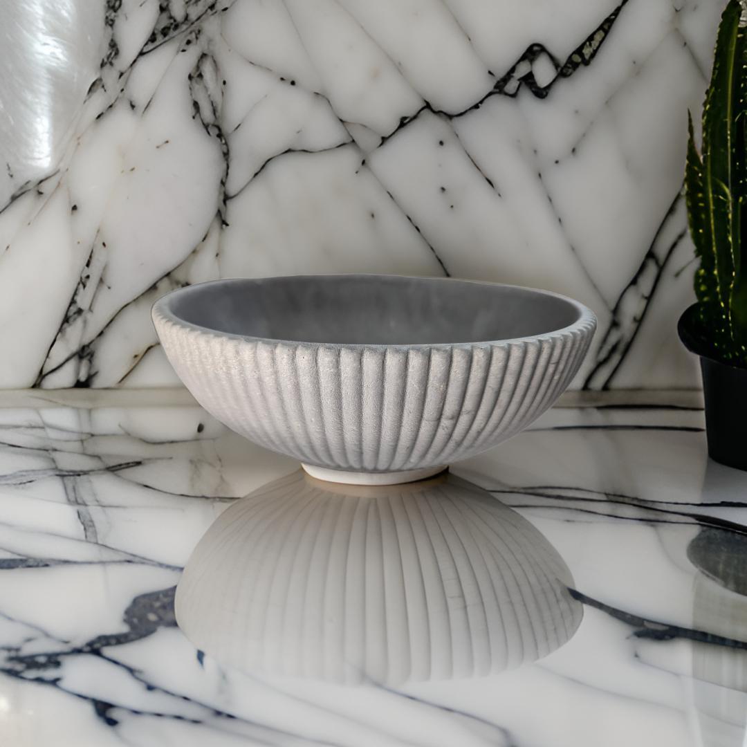 Gray Large Handmade Concrete Bowl – Modern Minimalist Decor