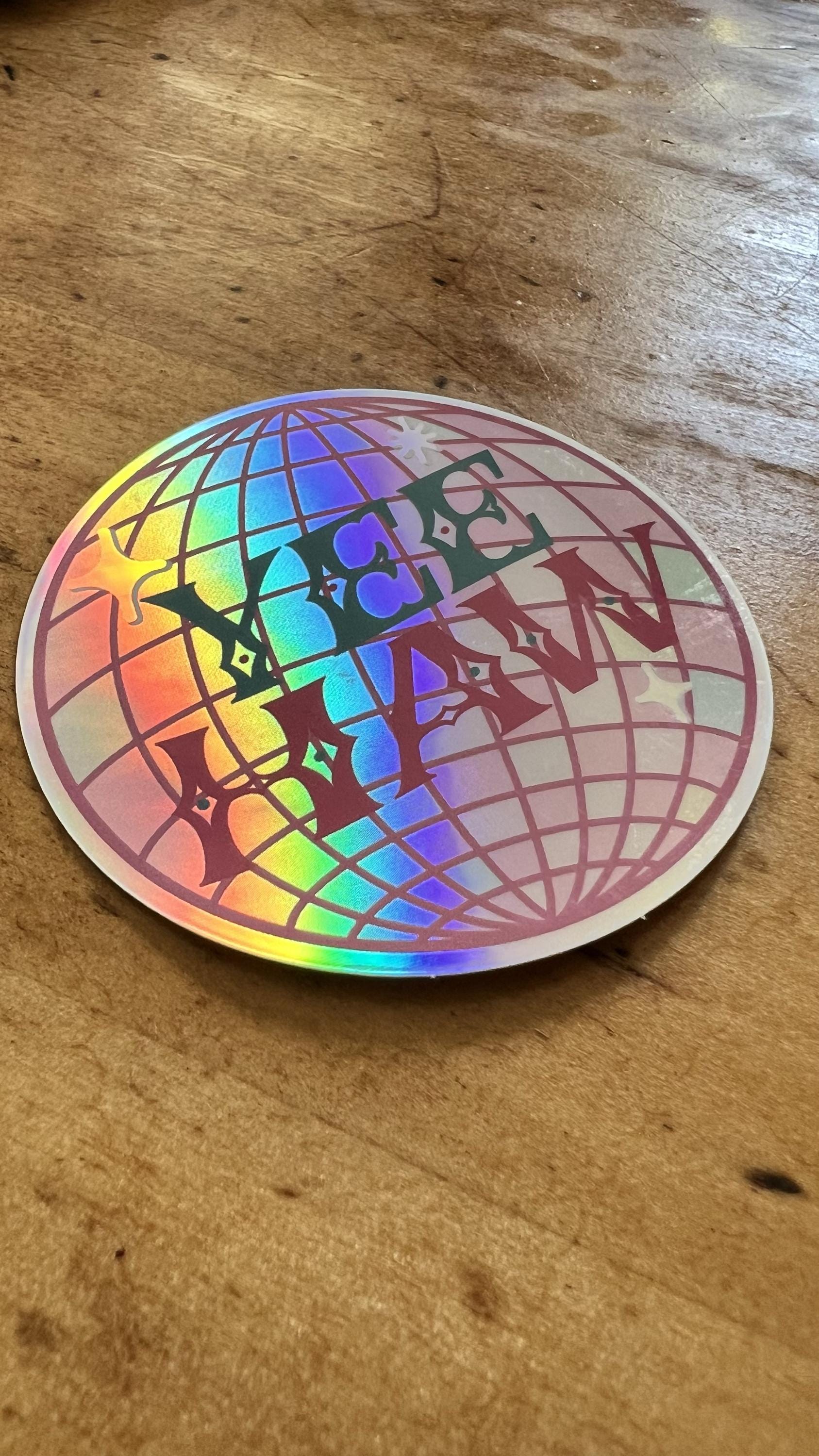 Yee Haw Disco Sticker | Retro Western Groovy Vinyl Decal (3" Size)