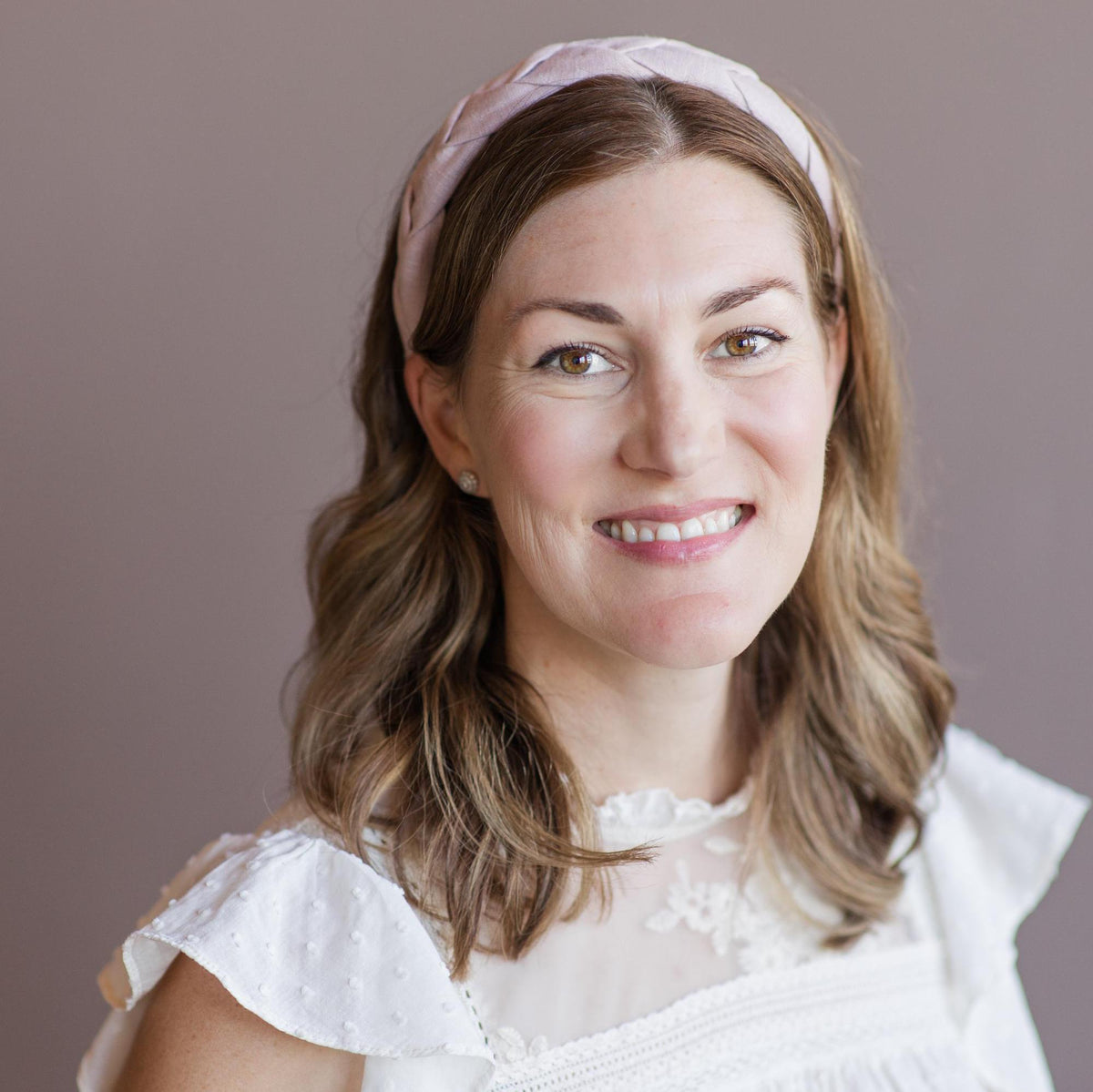 Pale Pink Linen Braided Headband: Comfortable Alice Band, Handmade in USA