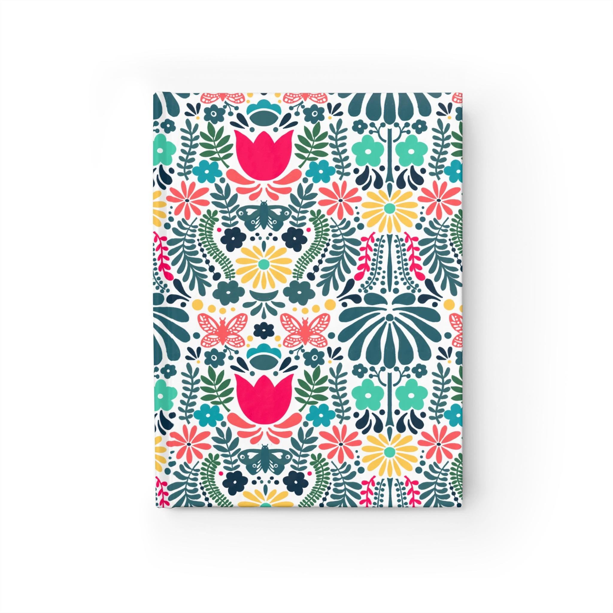 Journal - Ruled Line, Scandi Color Pop Pattern Design Floral Notebook, Diary, Planner, Writing Journal, Bullet Journal, Gift for Writers