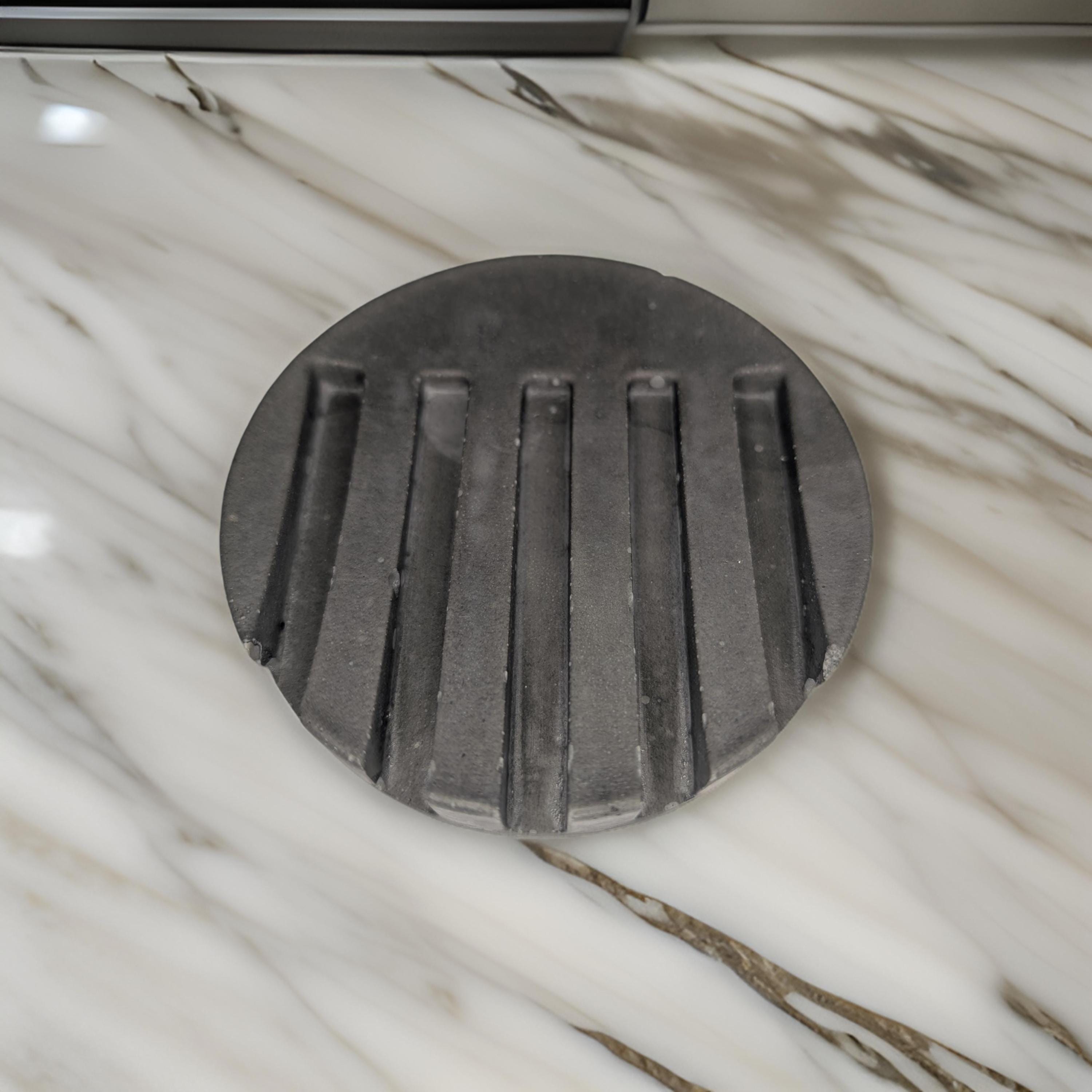 Round Concrete Waterfall Soap Dish