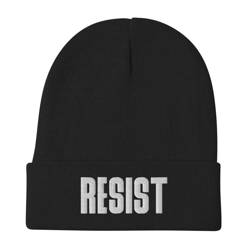 Resist Embroidered Beanie