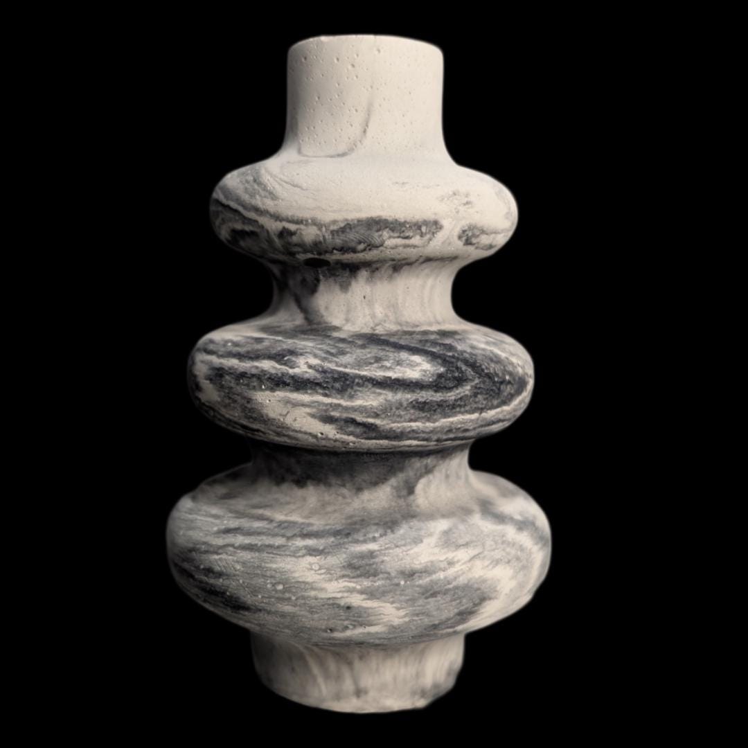 Modern Stacked Bubble Concrete Vase - Grey Geometric Nordic Home Decor - Minimalist Sculptural Bud Vase -Unique Industrial Housewarming Gift