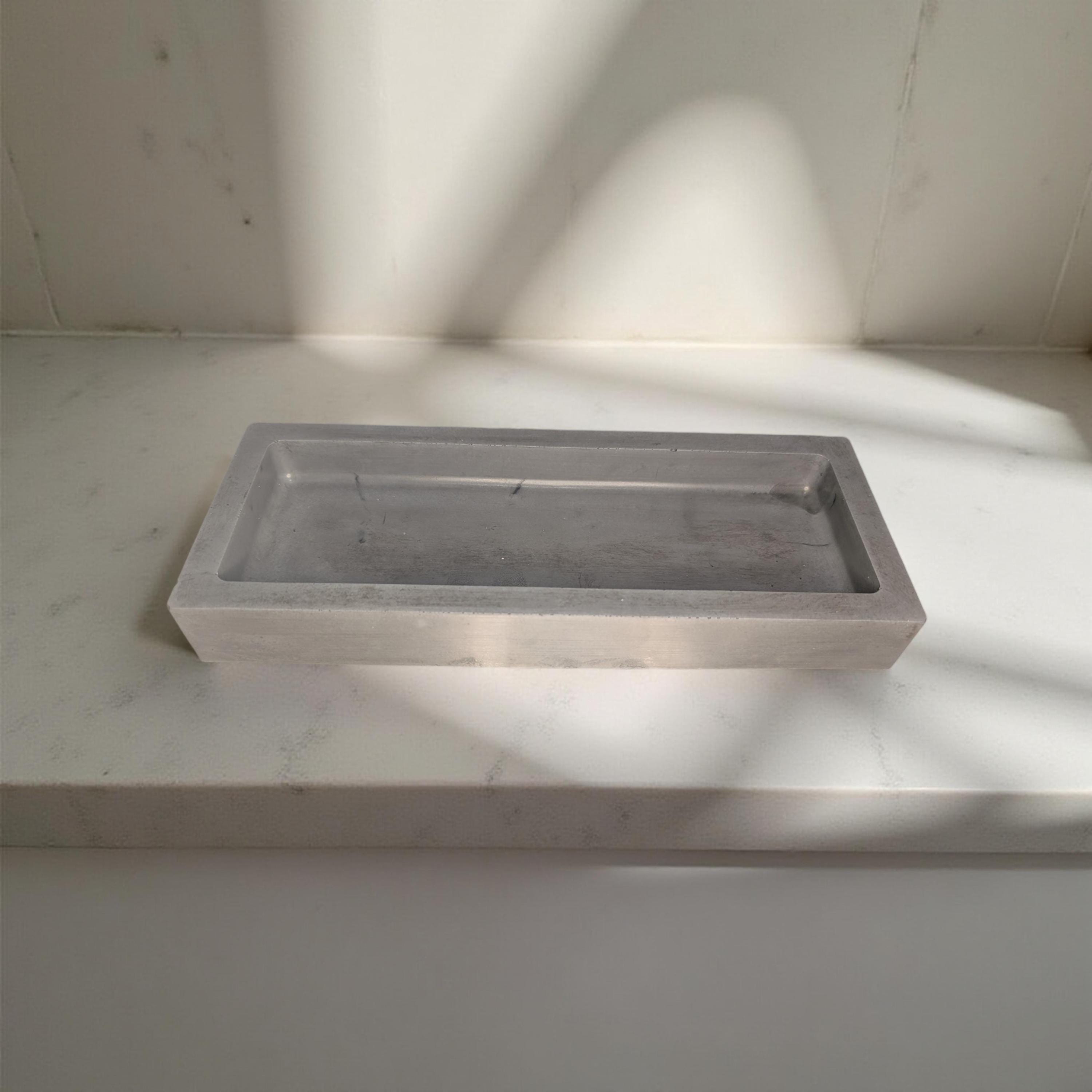 Concrete Rectangle Tray – Modern Catchall in Medium & Large Sizes