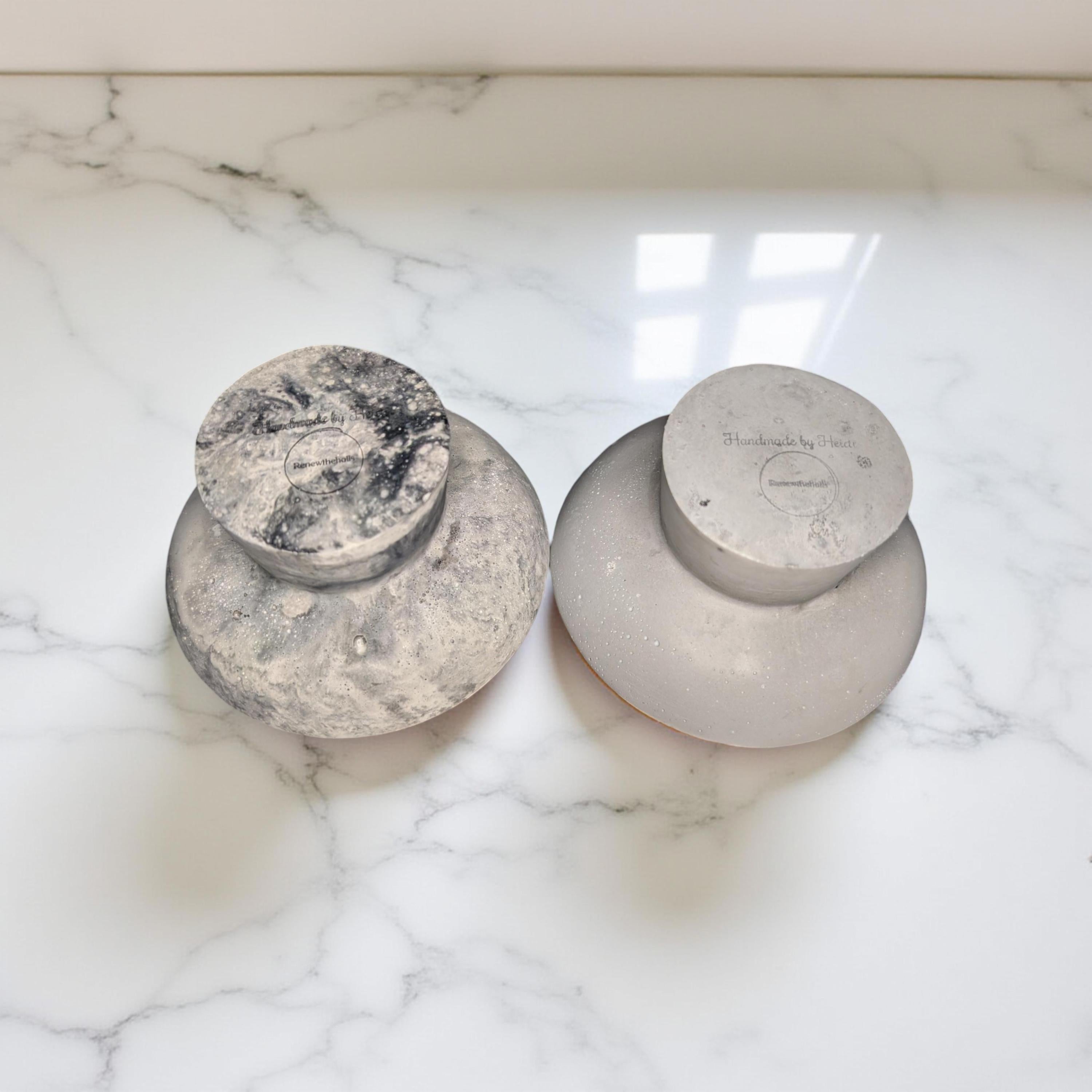 Handmade Small Concrete Pedestal Bowl – Minimalist Decorative Bowl, Modern Catchall Dish, Rustic Home Decor