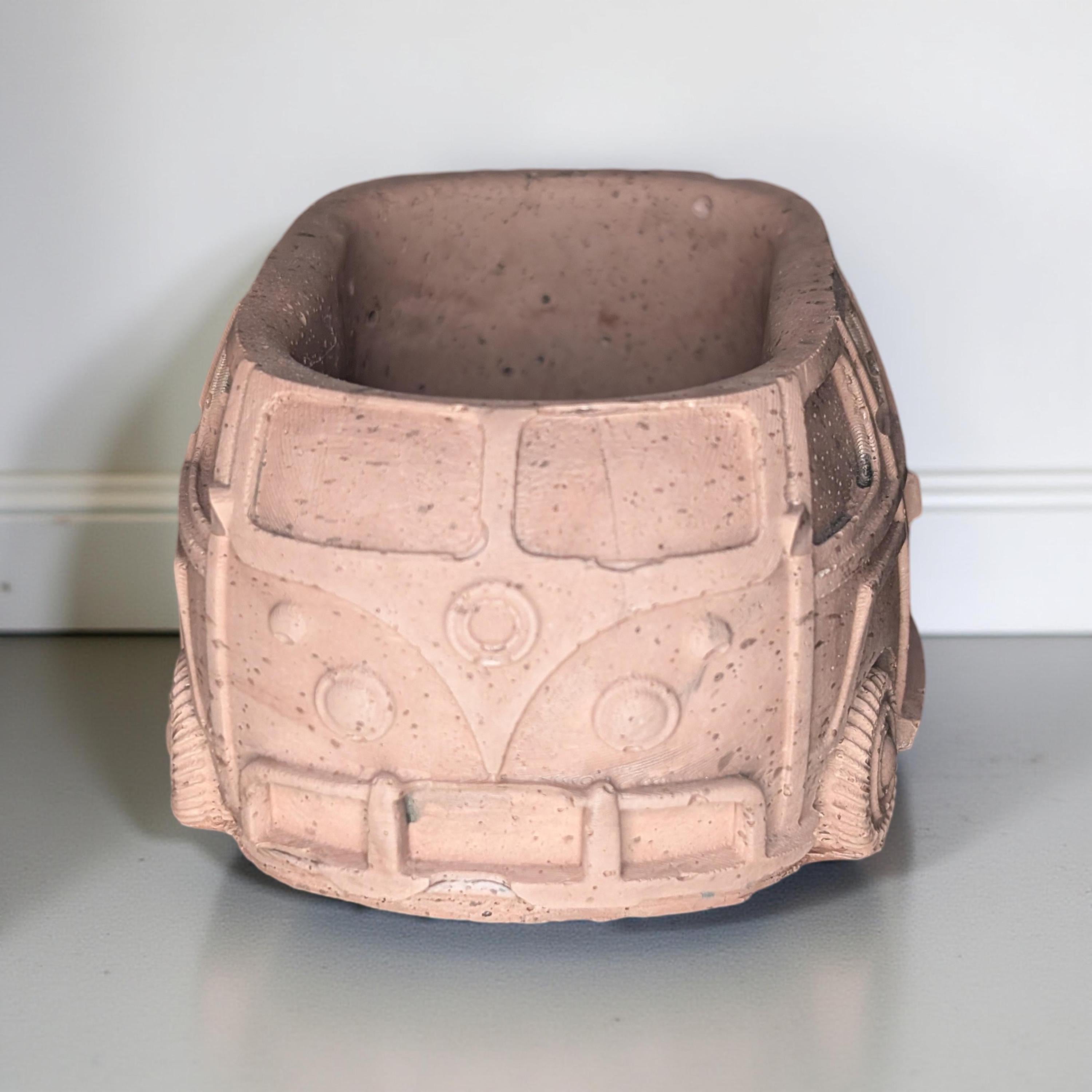 Vintage Camper Van Concrete Planter