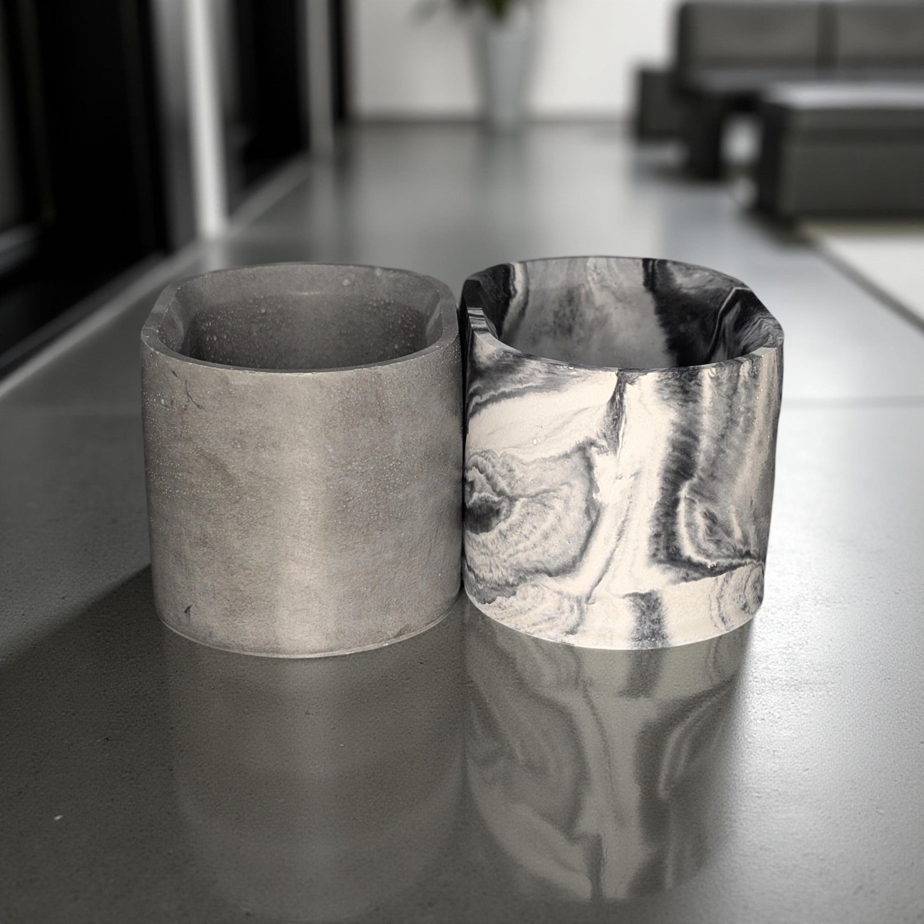 Handmade Concrete Oval Planter: Modern Minimalist Decor (4"x3")