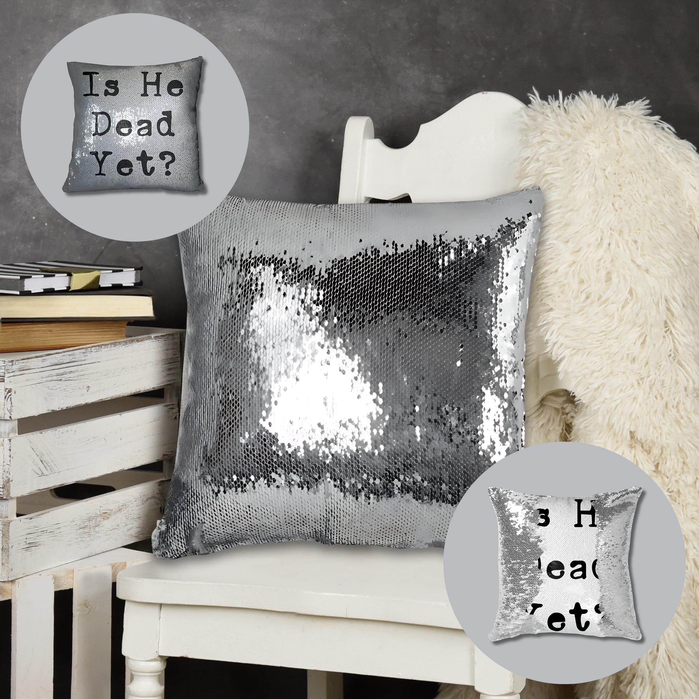 Funny Anti Trump Sequin Reversible Pillow Case, Is He Dead Yet Pillow Cover, Funny Mother&
