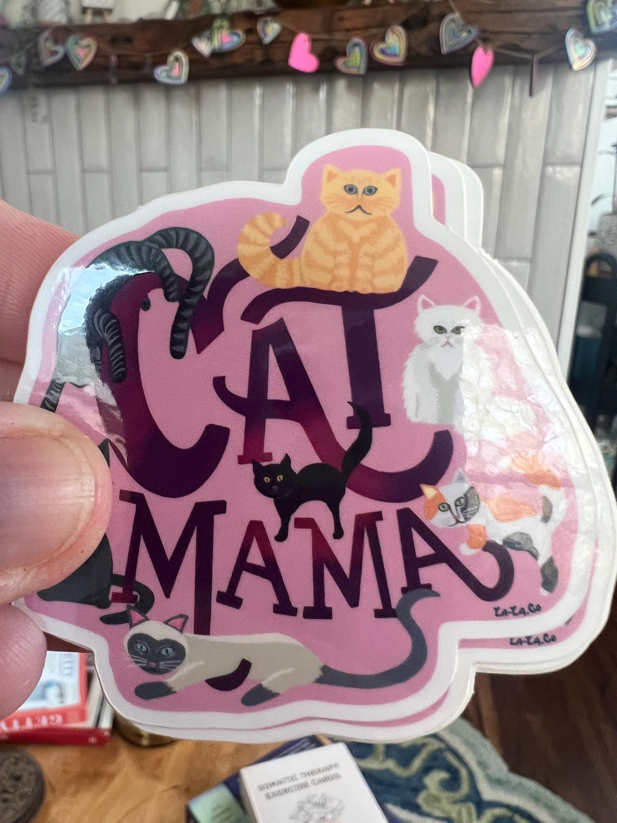 Cat Mama Vinyl Sticker | Original Art Sticker for Cat Moms | Waterproof Die-Cut Sticker