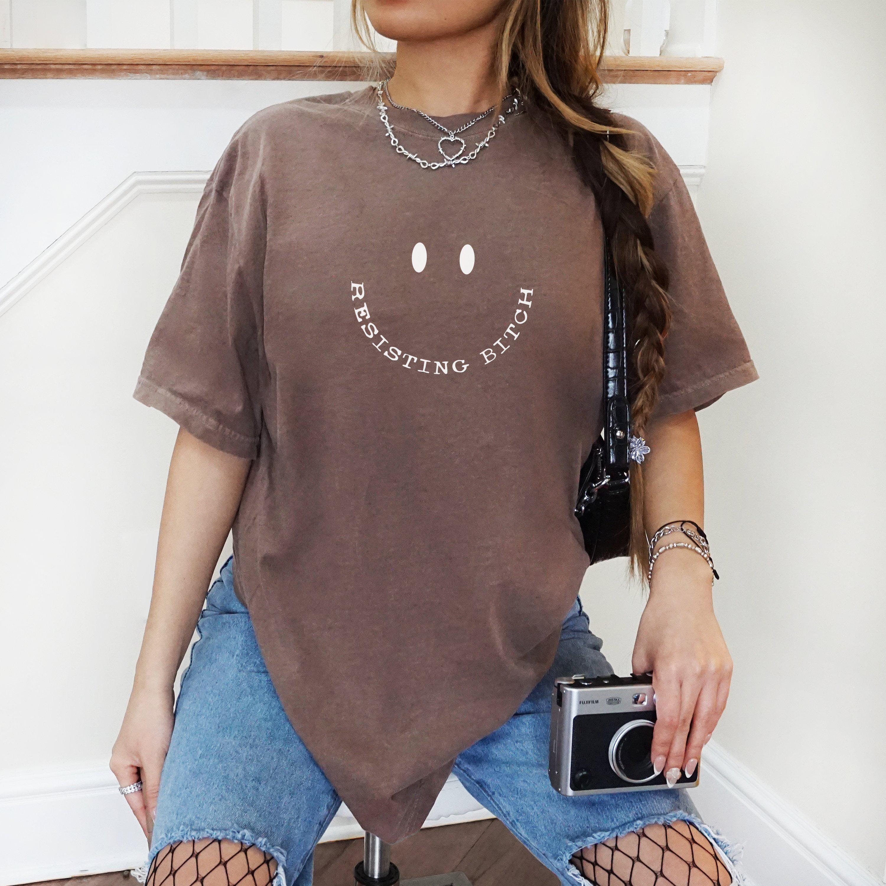 Resisting Bitch Graphic T-Shirt, Trendy Quote Tee, Casual Unisex Top, Funny Saying Shirt, Streetwear Clothing, Retro Style Fashion