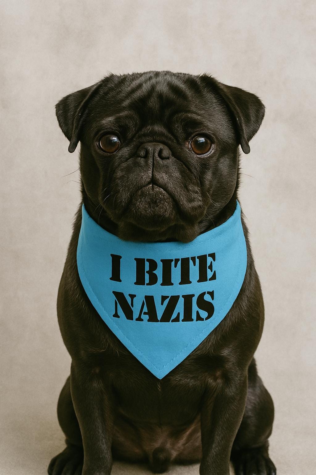 Pet Bandana, I Bite N*zis, Anti Trump, Anti Musk, Dog Scarf, Cat Bandanna, Political Statement, Pet Accessories, 4 Sizes, Pet Protest