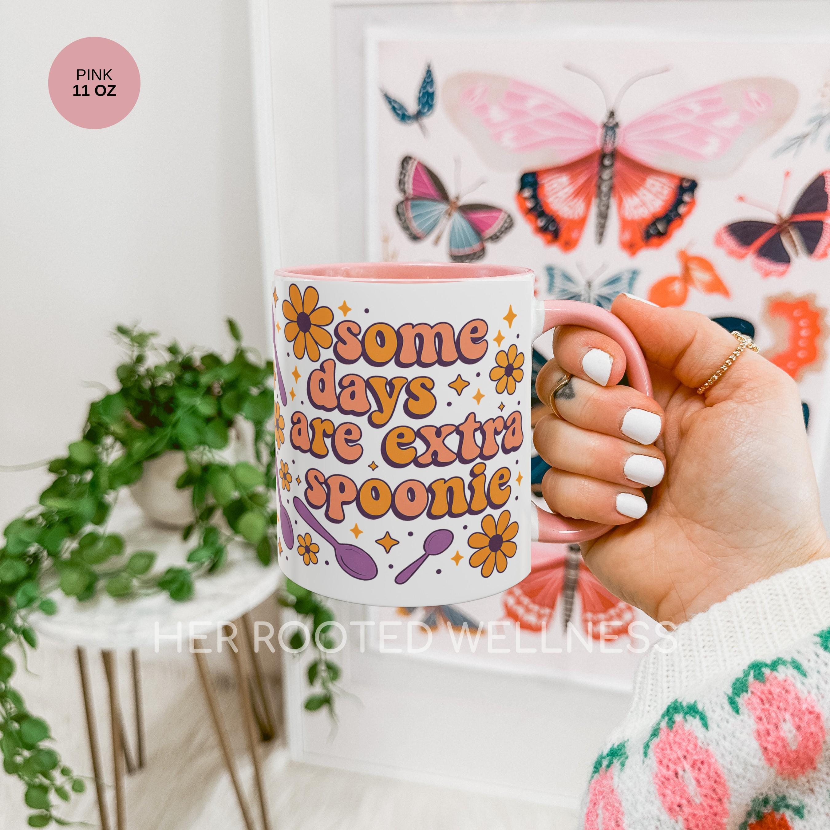 Some Days Are Extra Spoonie Mug | 11 15 oz Dishwasher-Safe Chronic Illness Support Gift | Spoon Theory Coffee Cup for Flare Days