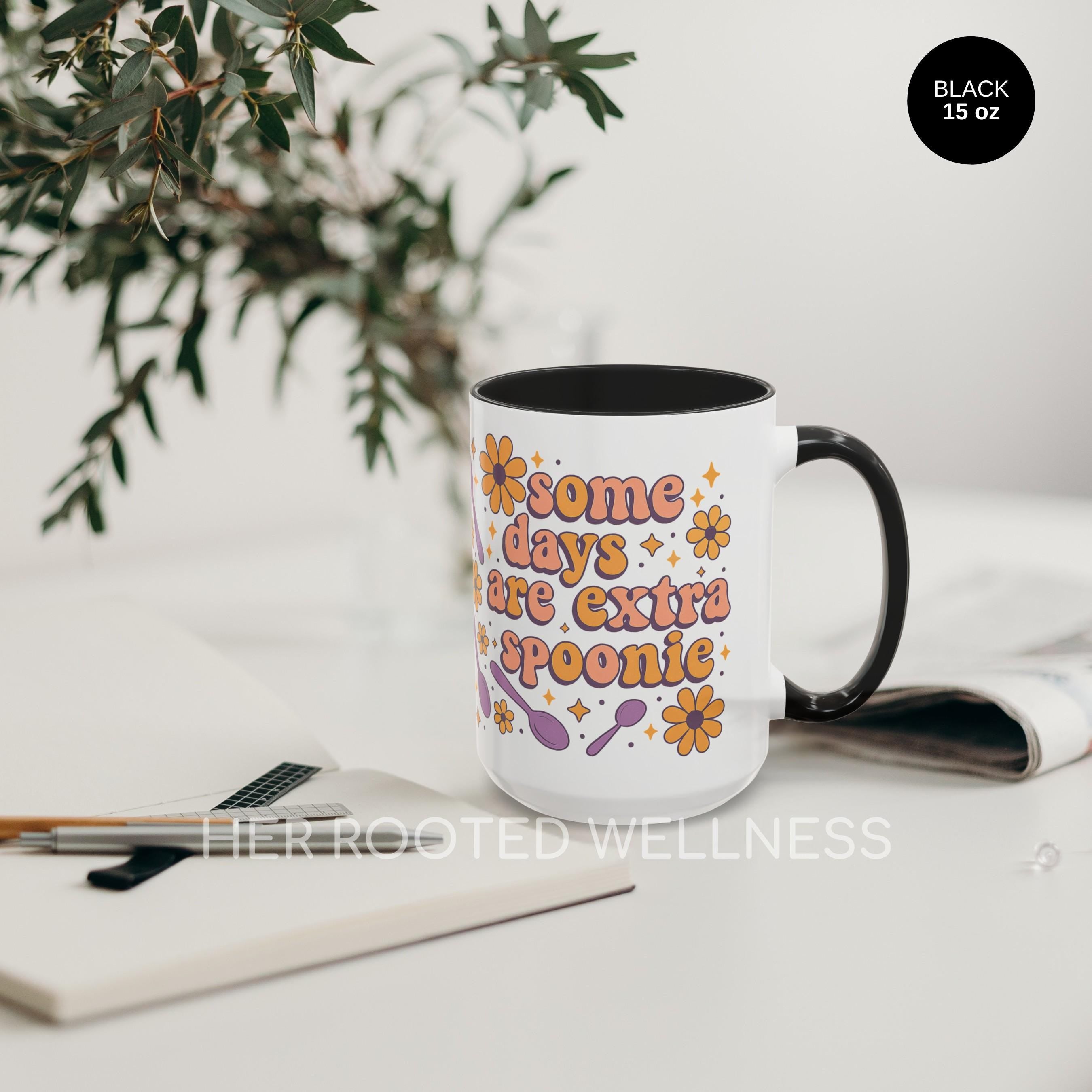 Some Days Are Extra Spoonie Mug | 11 15 oz Dishwasher-Safe Chronic Illness Support Gift | Spoon Theory Coffee Cup for Flare Days