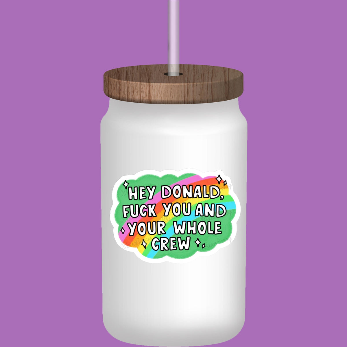 Anti Trump Political Sticker: Rainbow Vinyl Decal