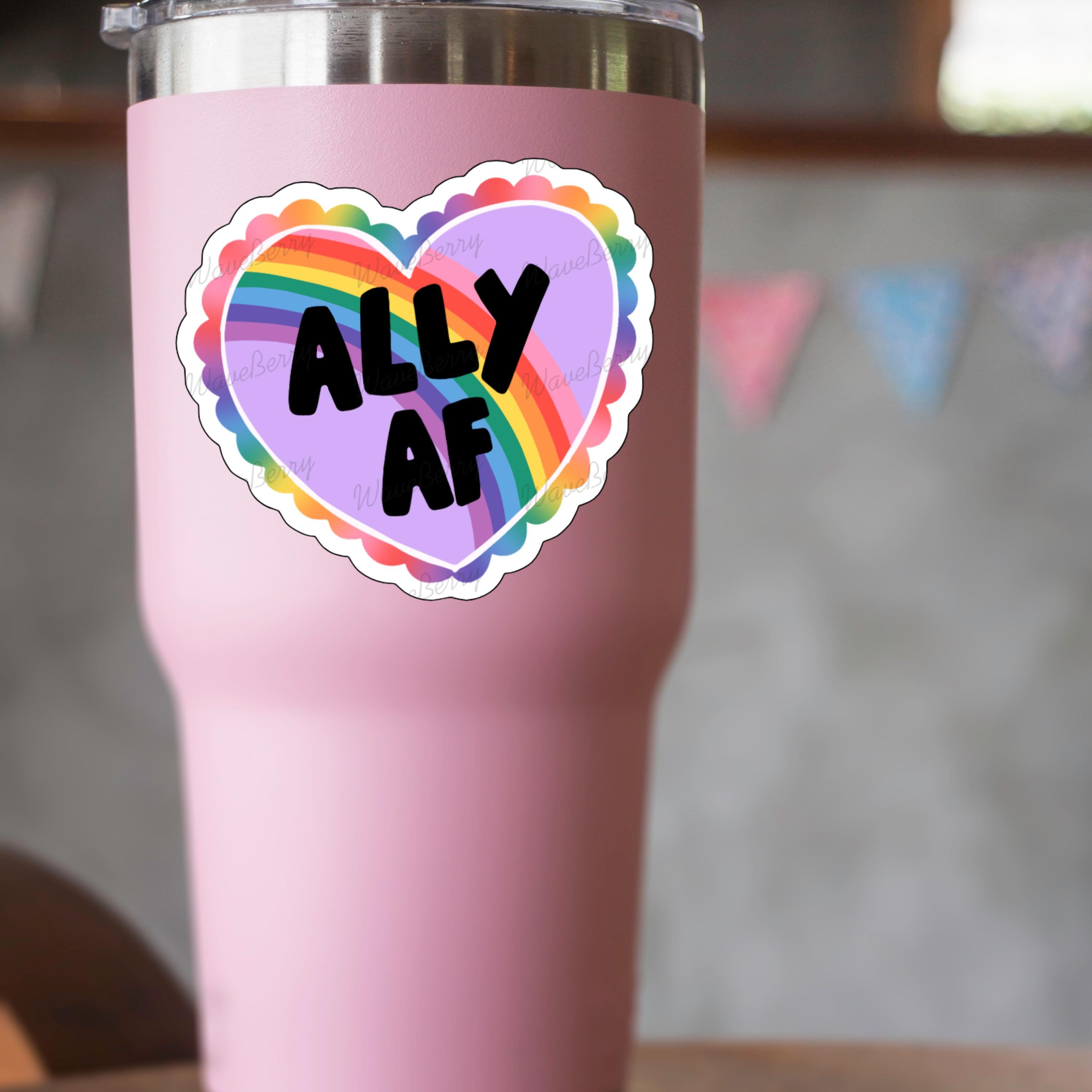 Rainbow Heart Ally Sticker: LGBTQIA+ Support Decal