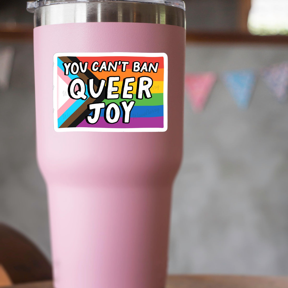 You Can’t Ban Queer Joy Sticker | Pride Rainbow LGBTQ Sticker | Queer Empowerment Decal | Water-Resistant Vinyl