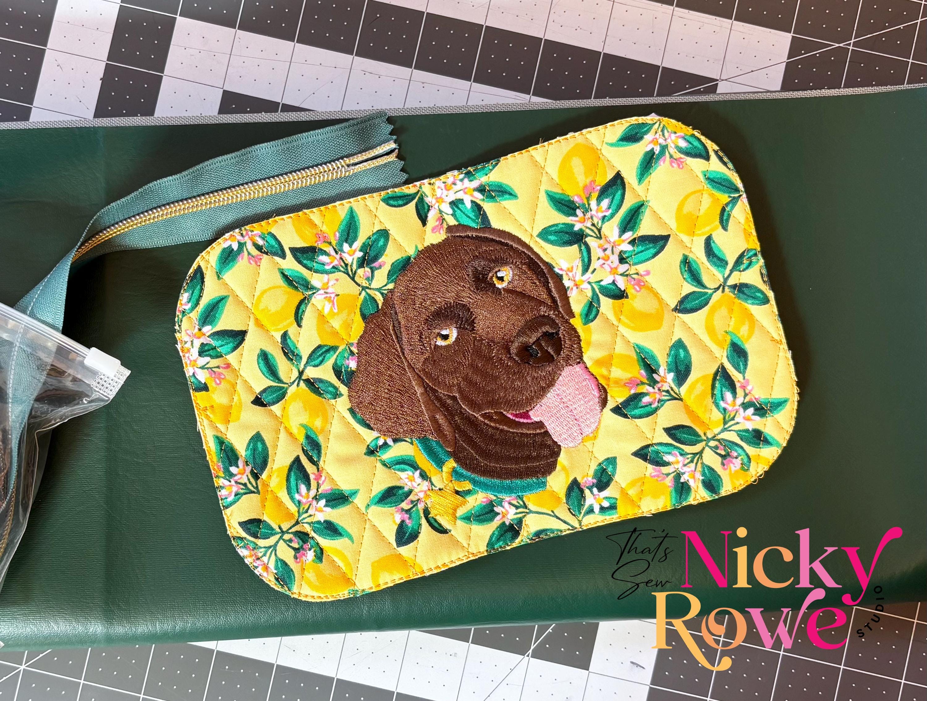 Quilted Pet Portrait Embroidered fanny Pack with Quick Release Buckle - NO AI