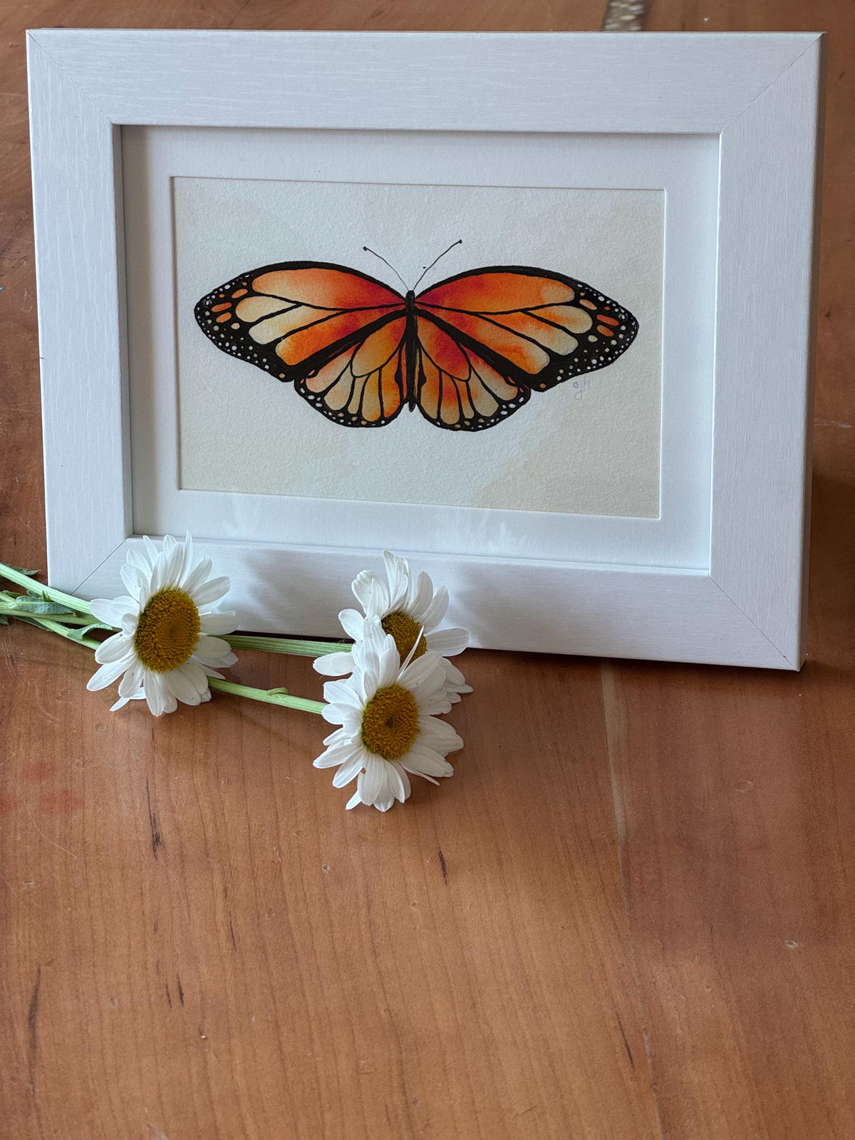 Monarch Butterfly Watercolor Art Print: Hand Painted Reproduction