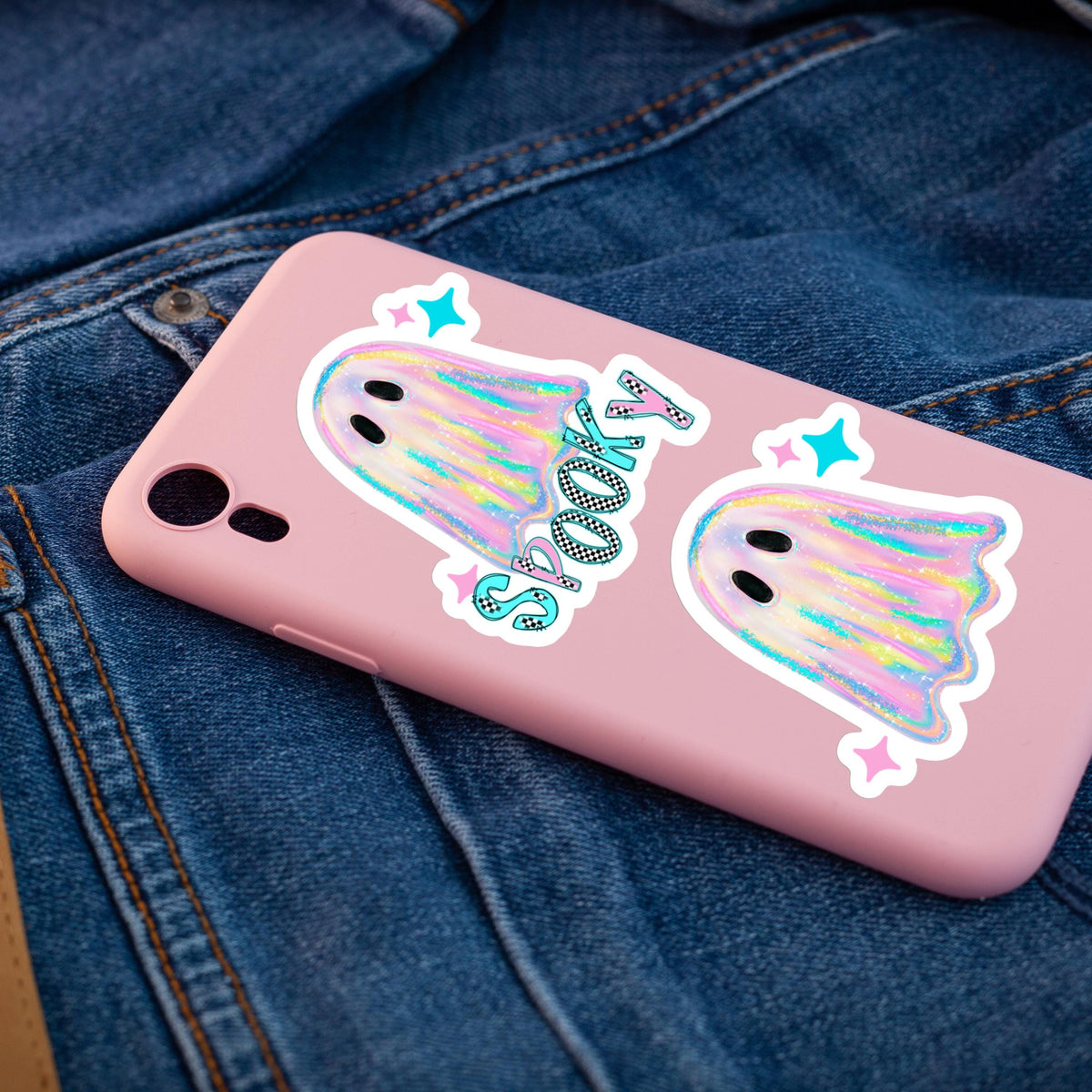 Pastel Goth Ghost Sticker | Holographic Halloween Sticker | Cute Spooky Ghost Decal | Iridescent Laptop Sticker | Water Bottle Sticker