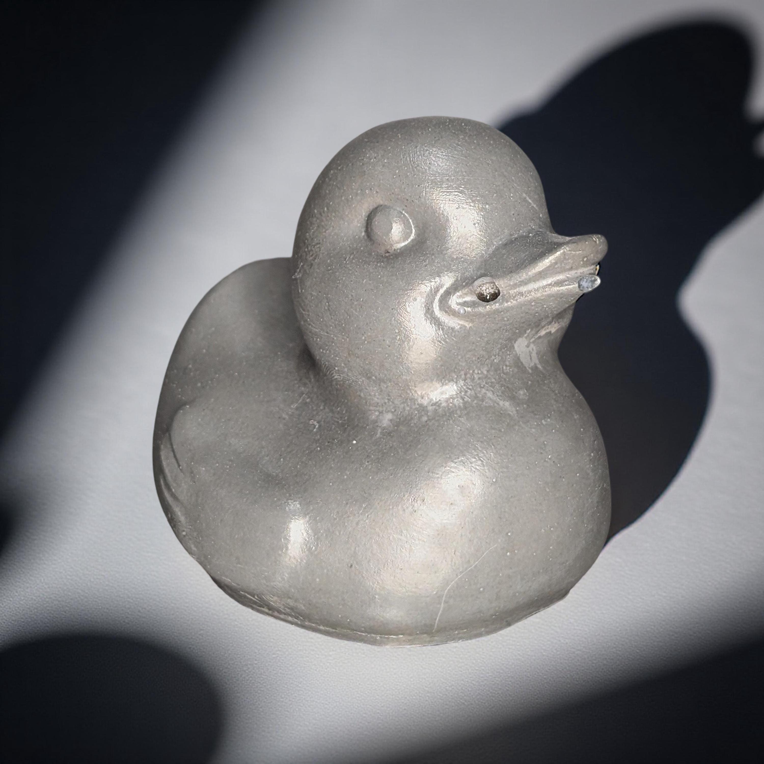 Concrete Duck Sculpture: Modern Minimalist Decor, Paintable DIY Craft