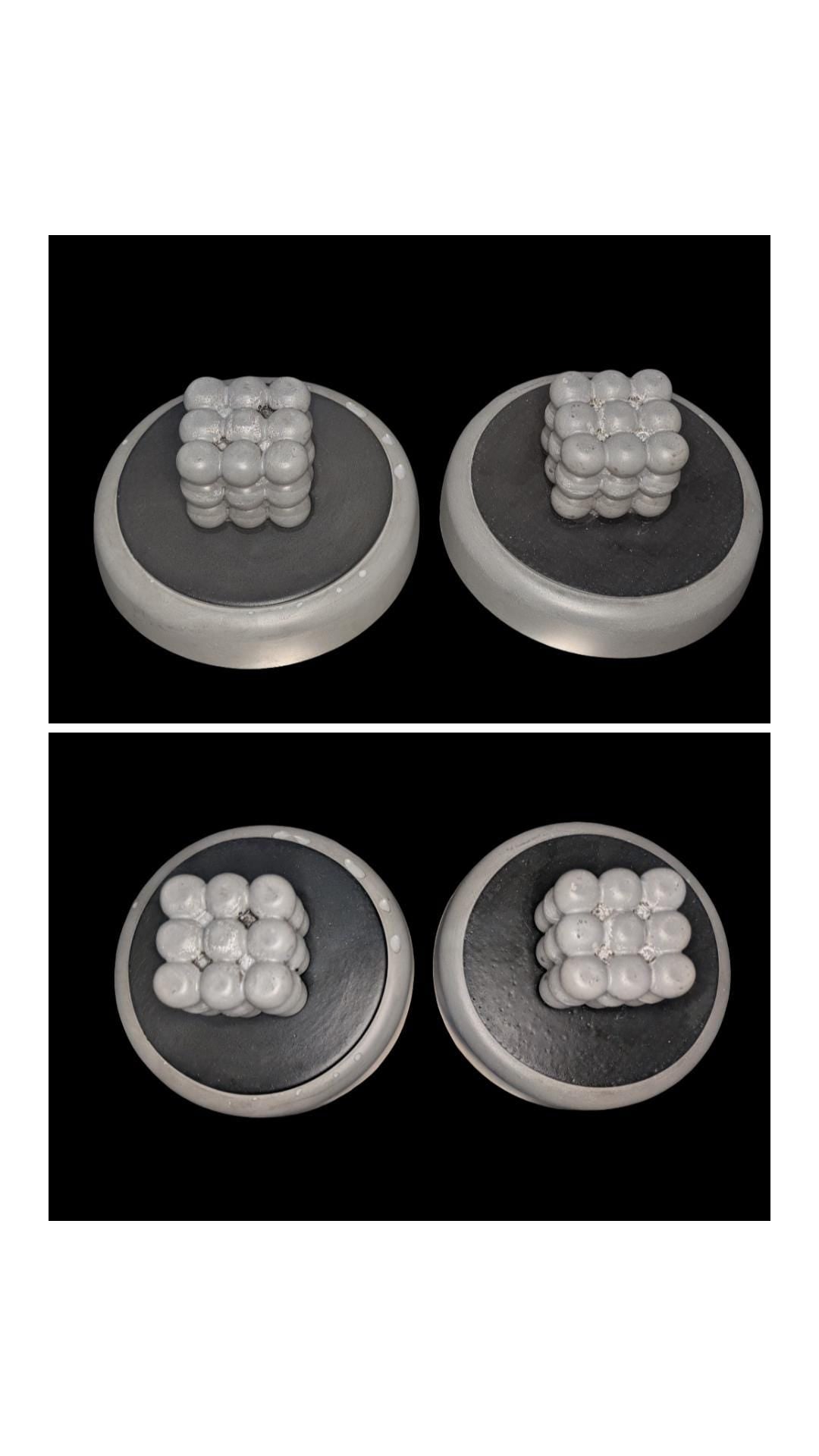 Modern Concrete Pedestal Bowl: Sculptural Orb Base, Minimalist Centerpiece
