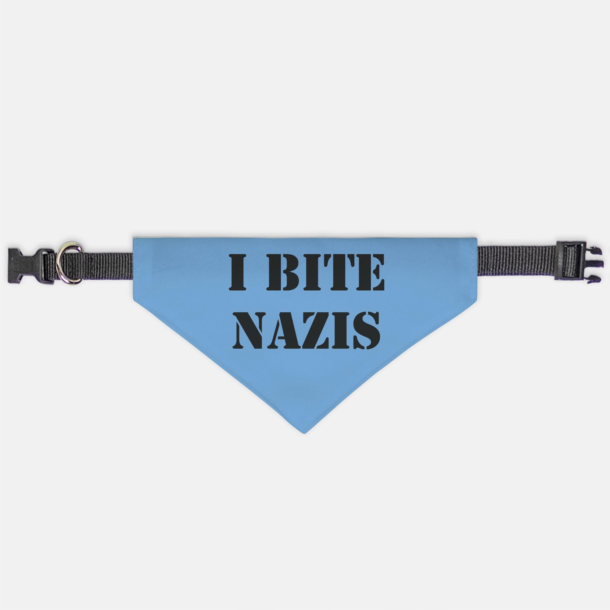 Pet Bandana, I Bite N*zis, Anti Trump, Anti Musk, Dog Scarf, Cat Bandanna, Political Statement, Pet Accessories, 4 Sizes, Pet Protest