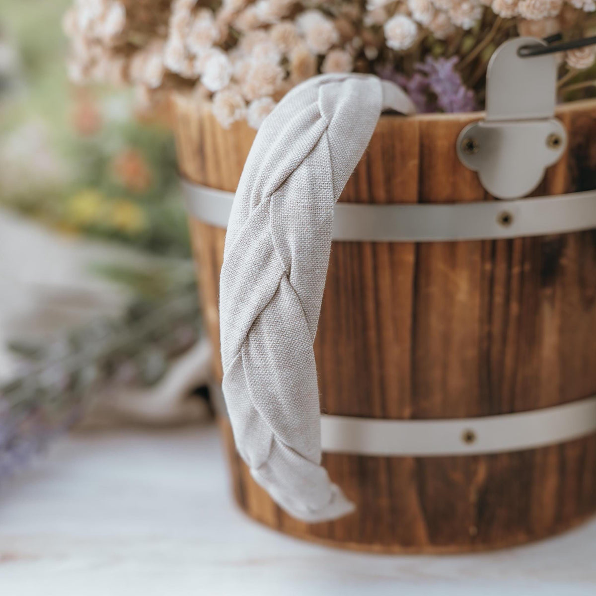 Braided Linen Headband: Khaki Beige, Comfortable Fit, Handmade in Chicago